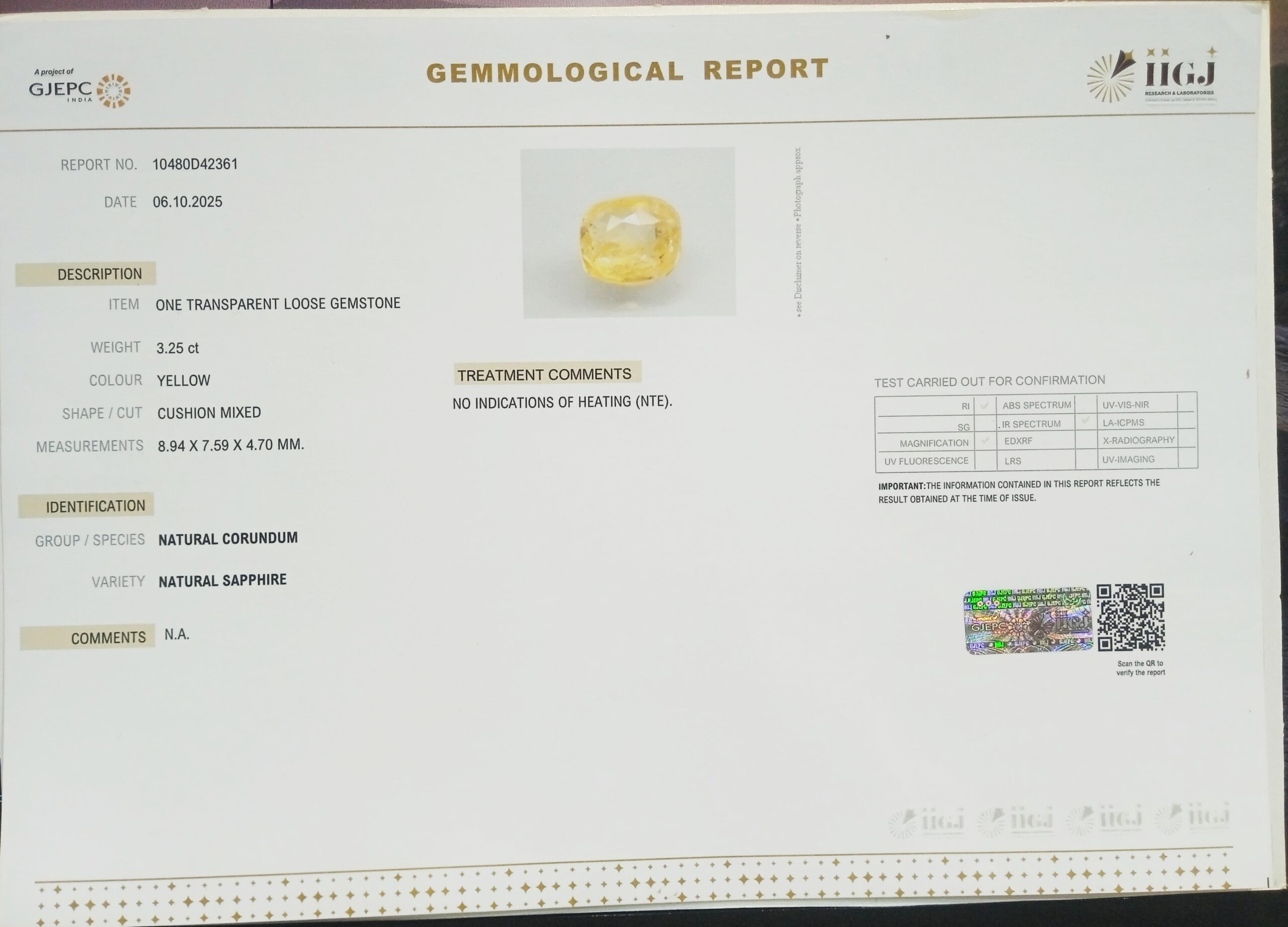 NYSP8649 2 1 scaled YELLOW SAPPHIRE 3.25 Ct.