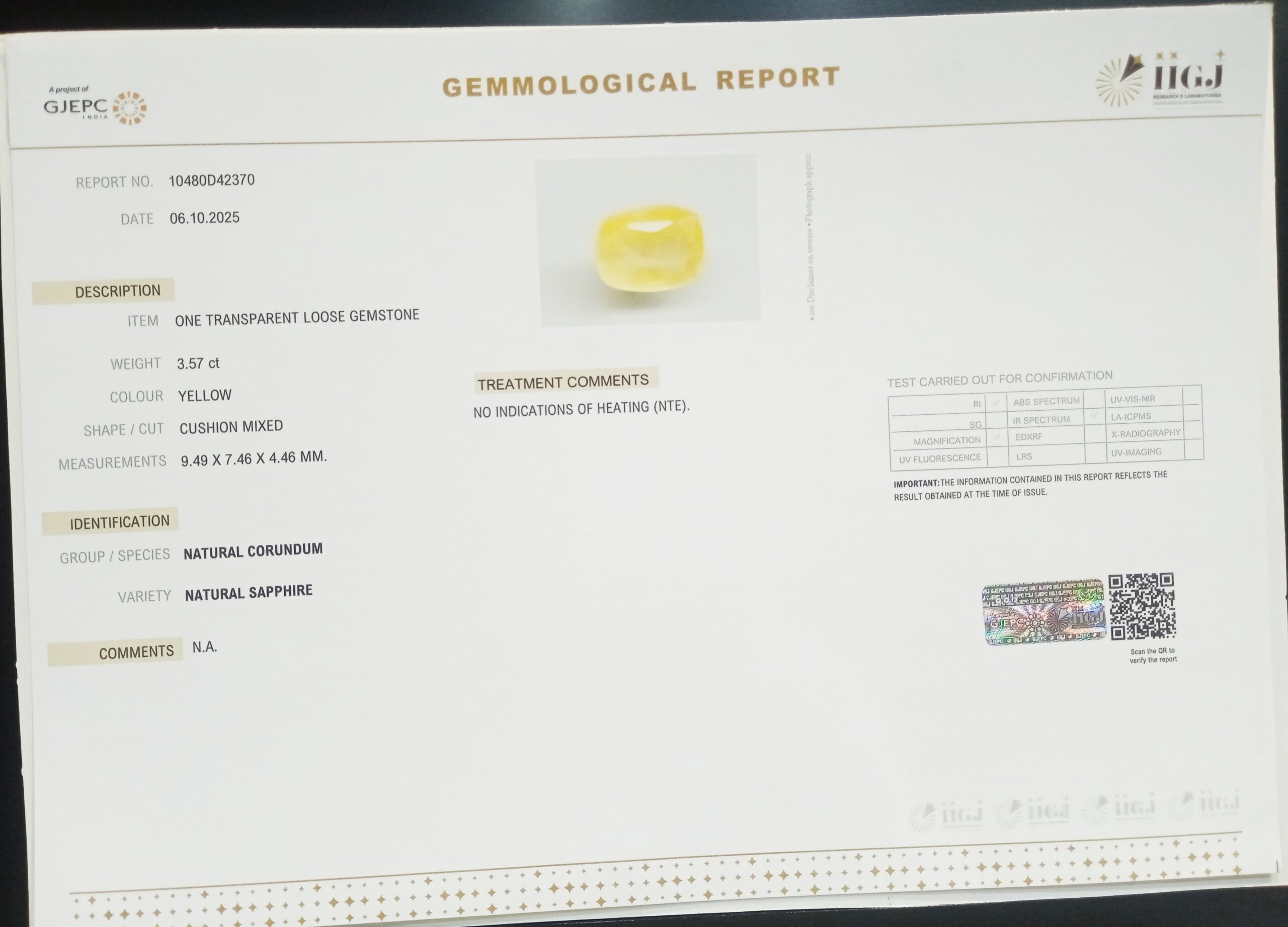 NYSP8658 2 1 scaled YELLOW SAPPHIRE 3.57 Ct.