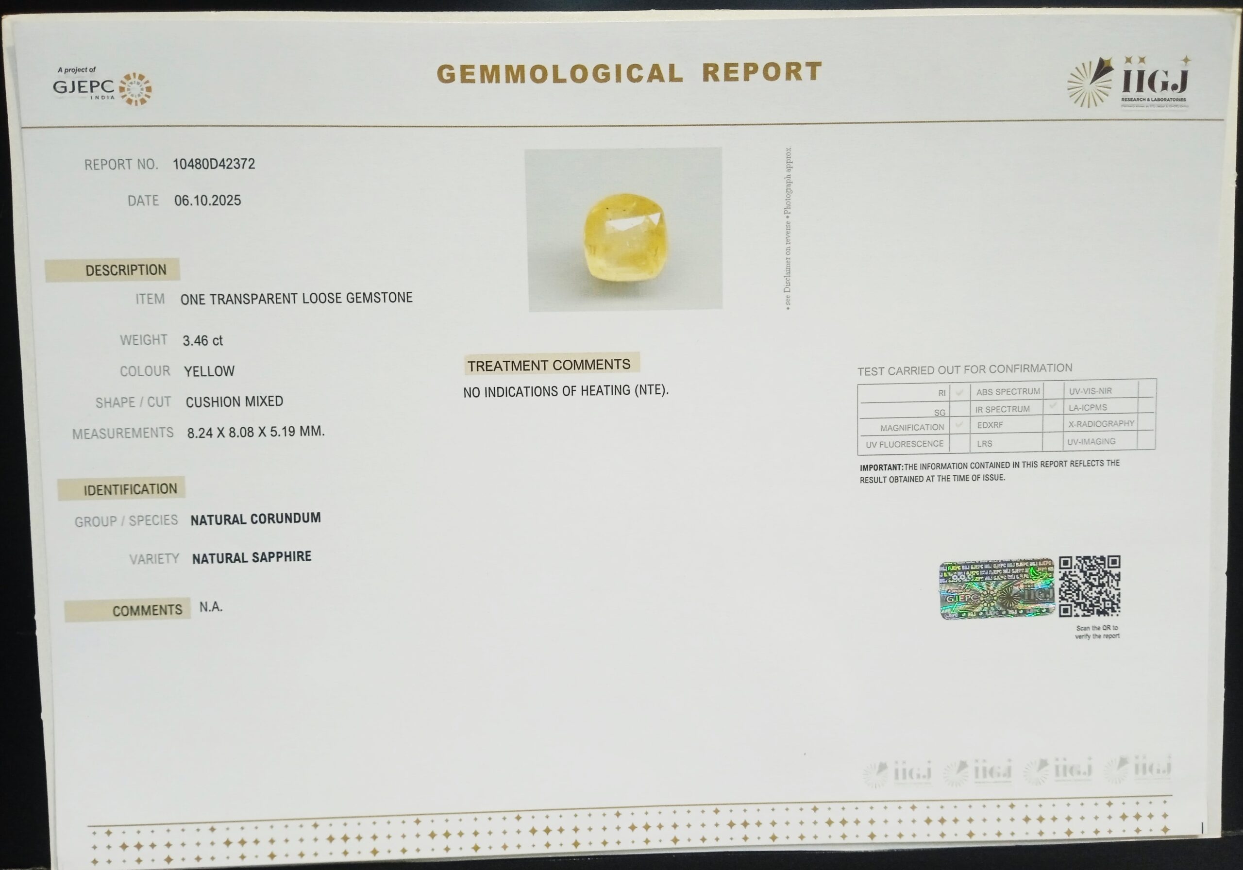 YELLOW SAPPHIRE 3.46 Ct. 3 NYSP8660 2 1 scaled YELLOW SAPPHIRE 3.46 Ct.