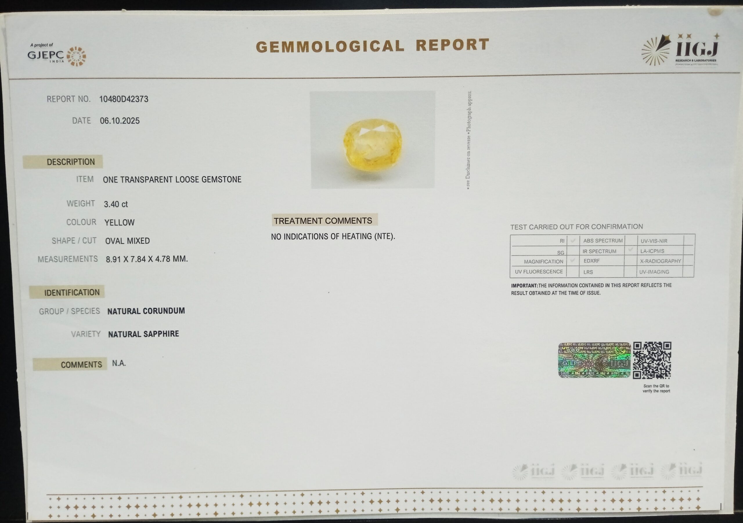 NYSP8661 2 1 scaled YELLOW SAPPHIRE 3.4 Ct.