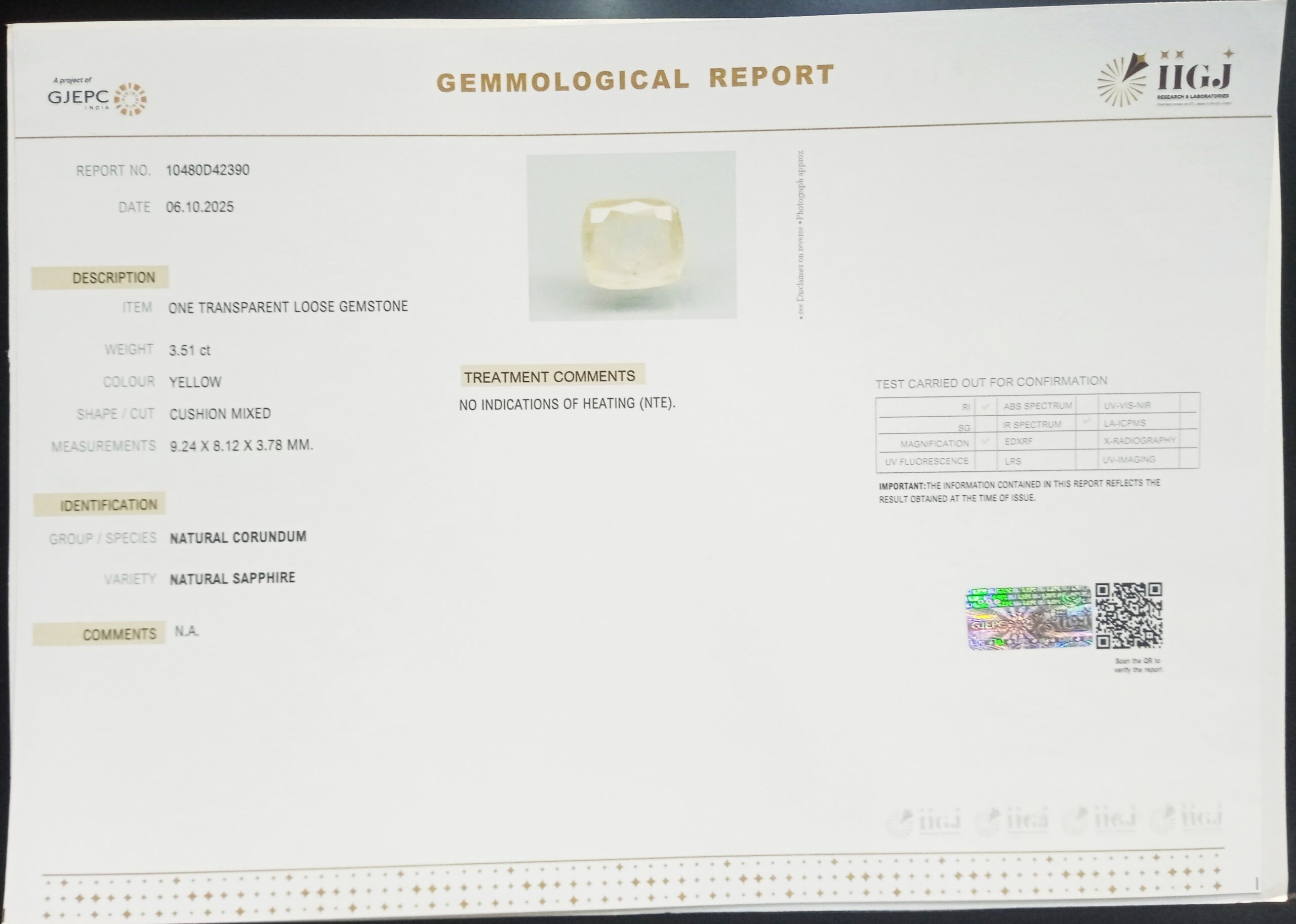 YELLOW SAPPHIRE 3.51 Ct. 3 NYSP8678 2 1 scaled YELLOW SAPPHIRE 3.51 Ct.