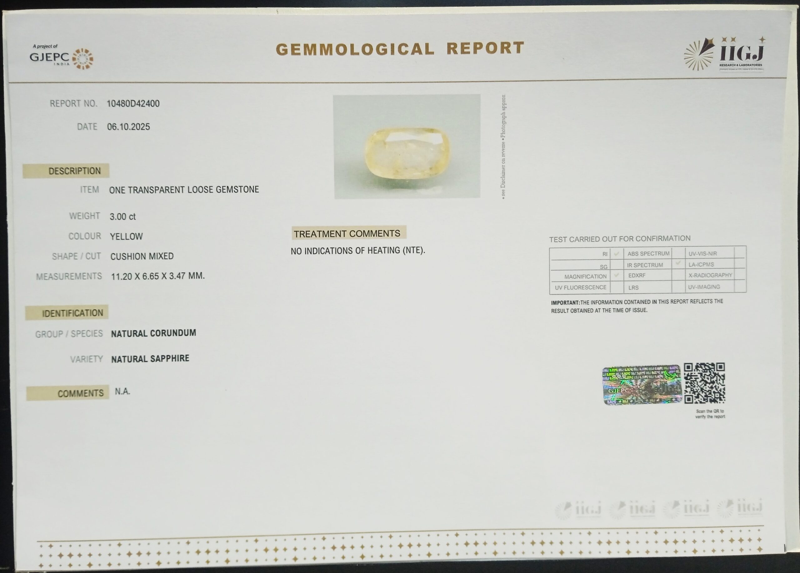 NYSP8687 2 1 scaled YELLOW SAPPHIRE 3 Ct.