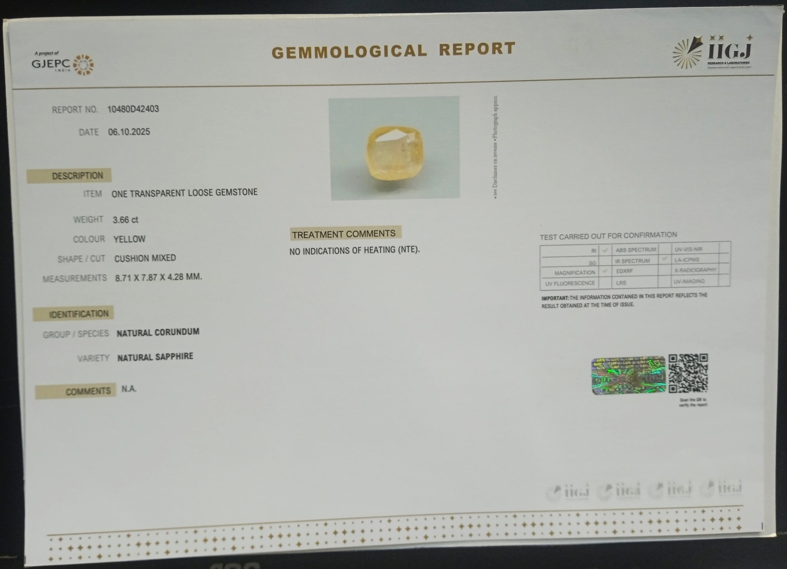 NYSP8690 2 1 scaled YELLOW SAPPHIRE 3.66 Ct.