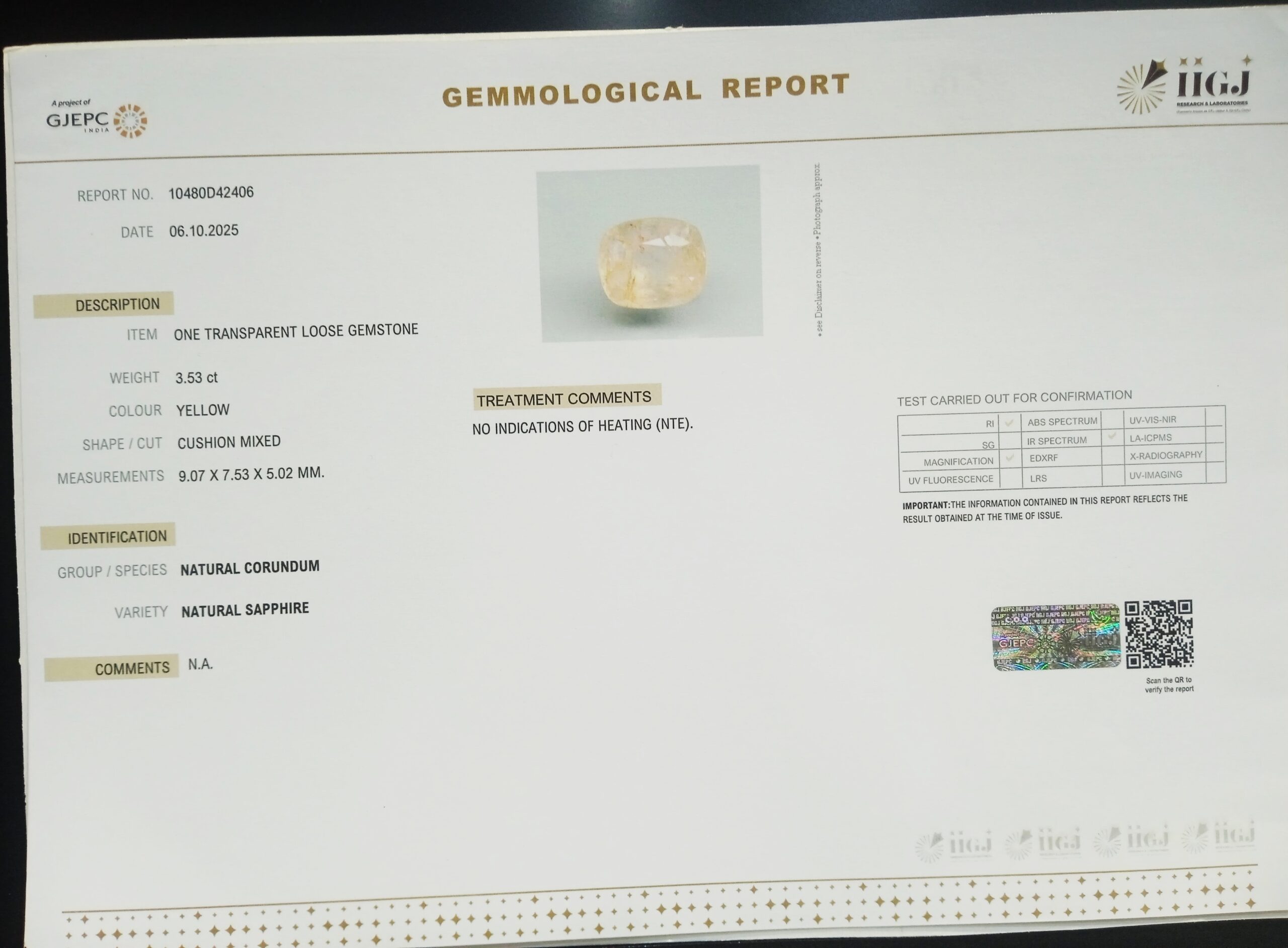 NYSP8693 2 1 scaled YELLOW SAPPHIRE 3.53 Ct.