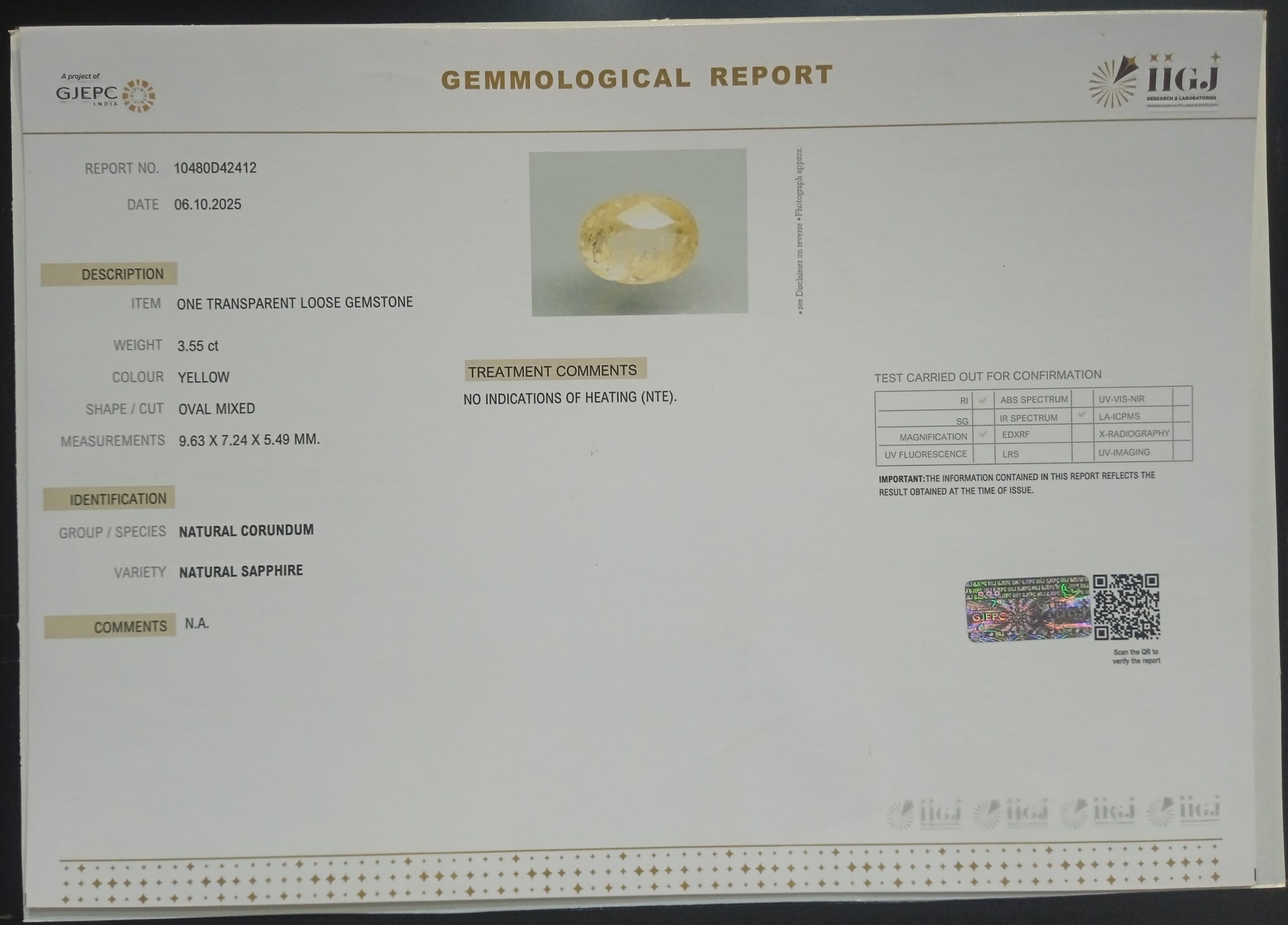 NYSP8698 2 1 scaled YELLOW SAPPHIRE 3.55 Ct.