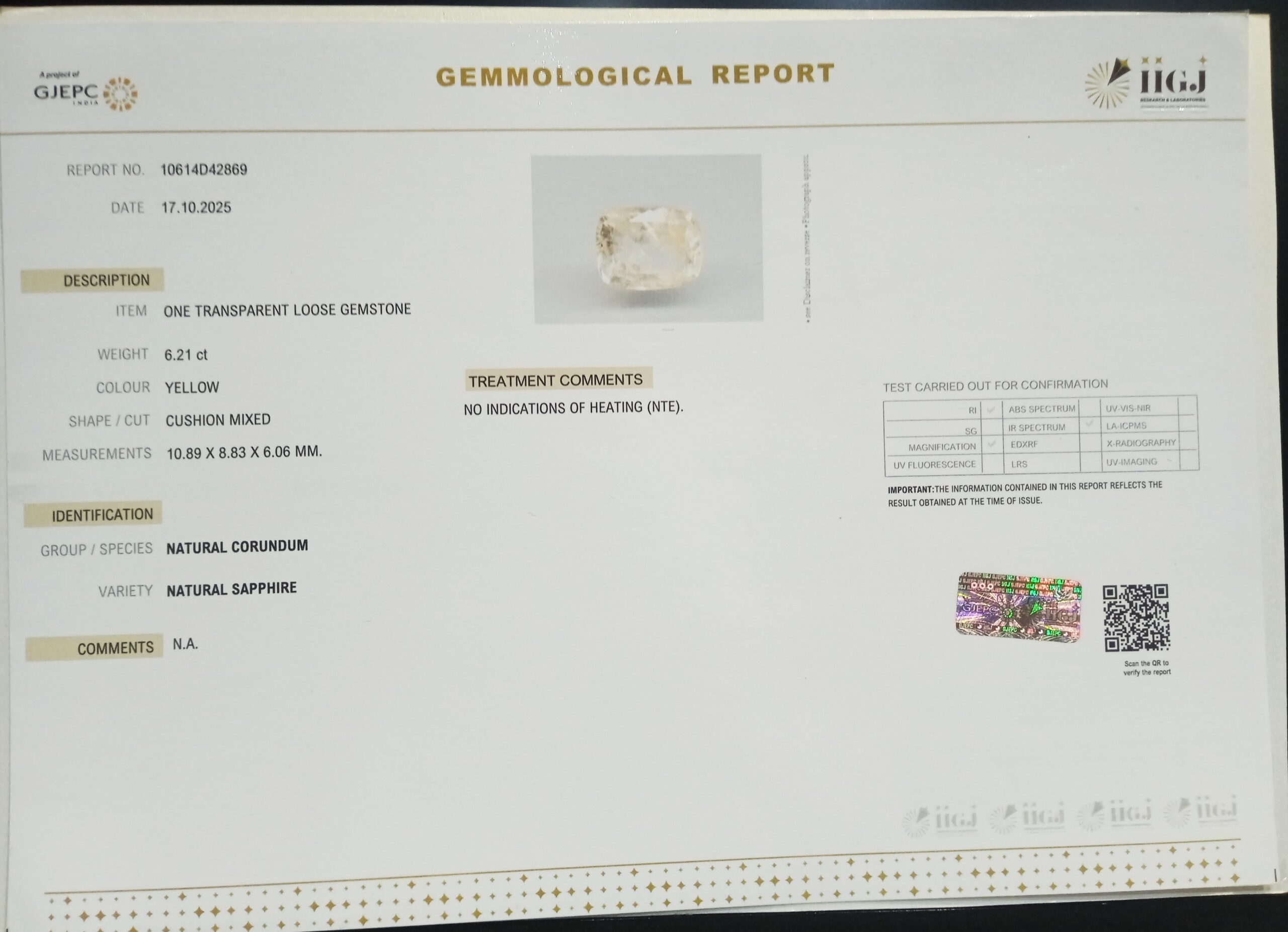 YELLOW SAPPHIRE 6.21 Ct. 3 NYSP8708 2 1 scaled YELLOW SAPPHIRE 6.21 Ct.