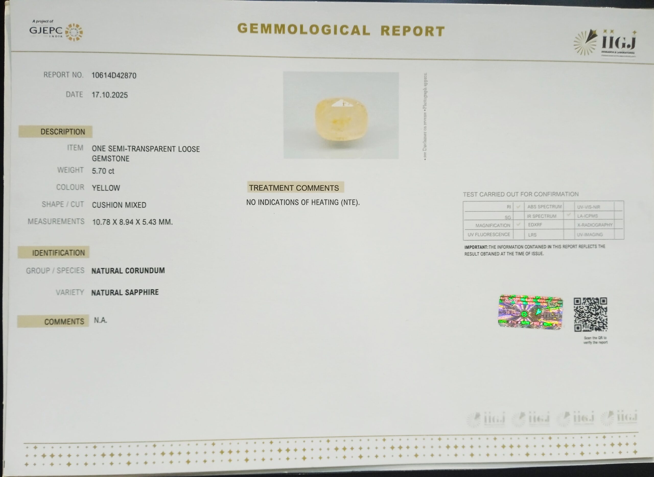 YELLOW SAPPHIRE 5.7 Ct. 3 NYSP8709 2 1 scaled YELLOW SAPPHIRE 5.7 Ct.