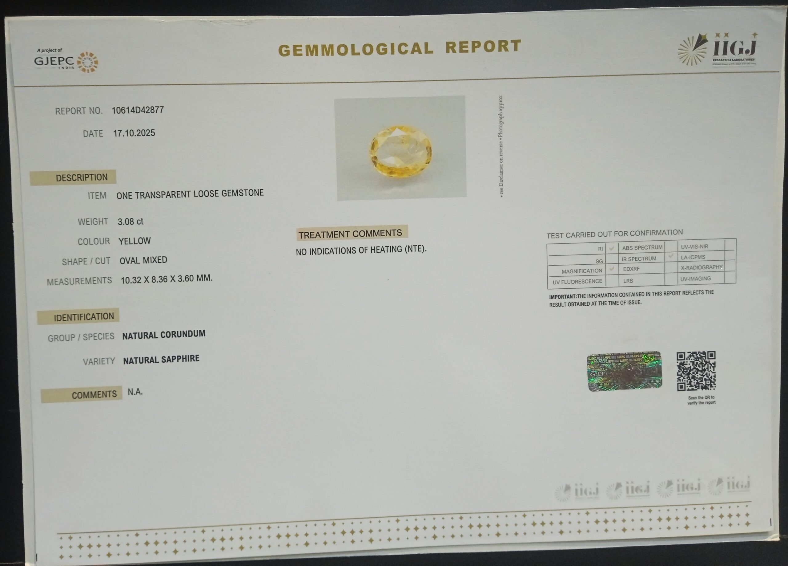 YELLOW SAPPHIRE 3.08 Ct. 3 NYSP8714 2 1 scaled YELLOW SAPPHIRE 3.08 Ct.