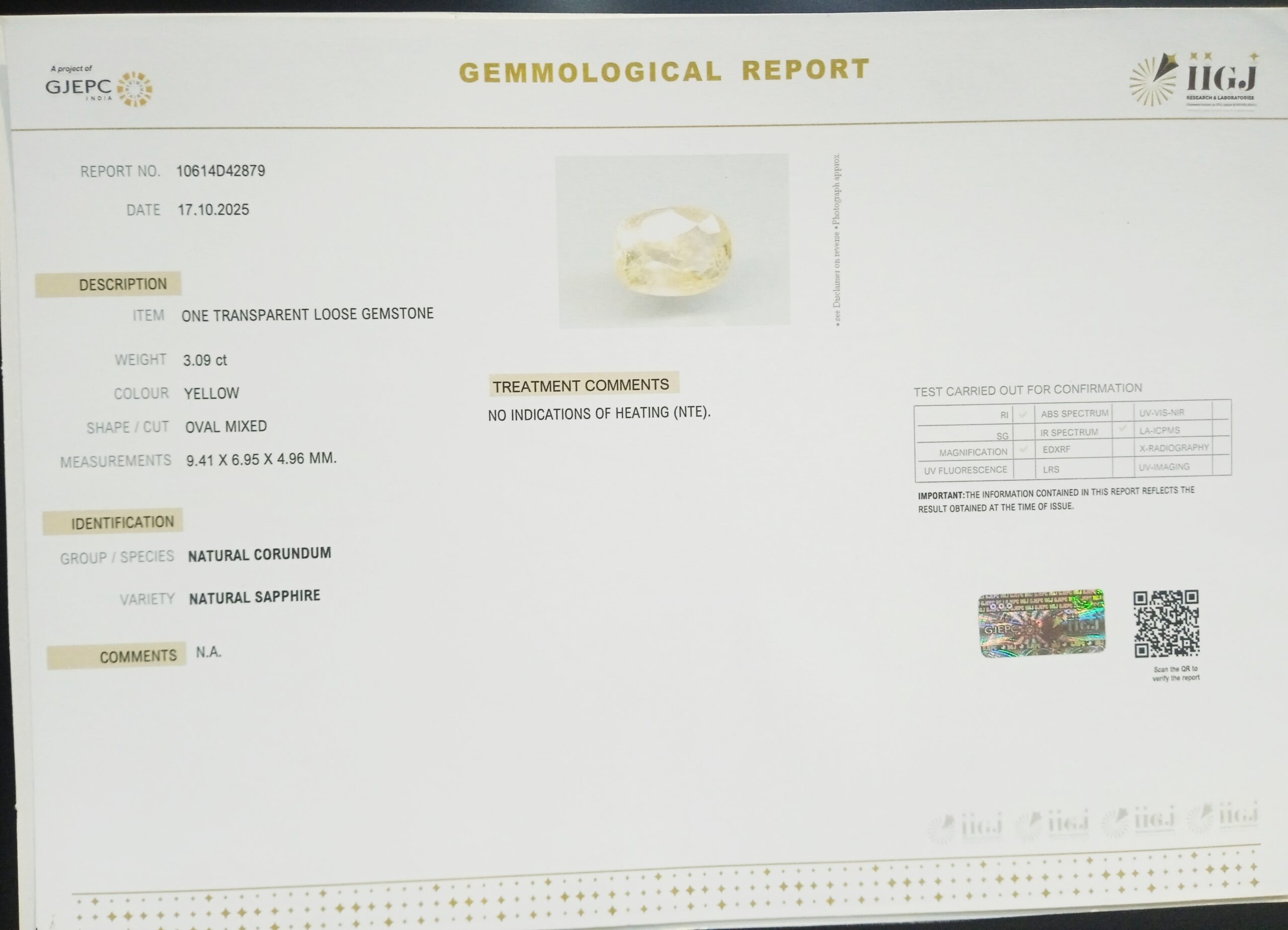 NYSP8716 2 1 scaled YELLOW SAPPHIRE 3.09 Ct.