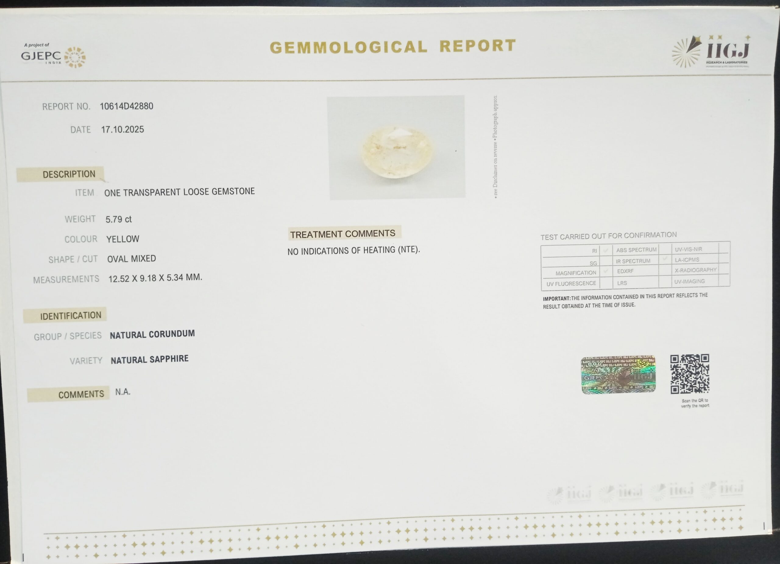 YELLOW SAPPHIRE 5.79 Ct. 3 NYSP8717 2 1 scaled YELLOW SAPPHIRE 5.79 Ct.