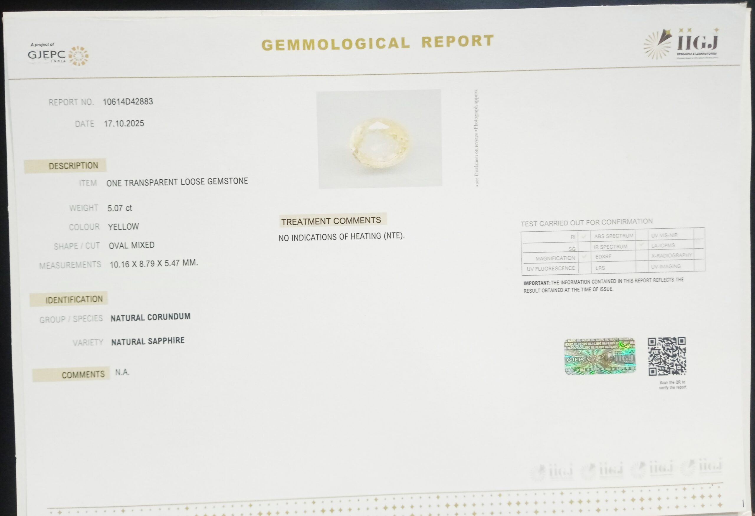 YELLOW SAPPHIRE 5.07 Ct. 3 NYSP8720 2 1 scaled YELLOW SAPPHIRE 5.07 Ct.