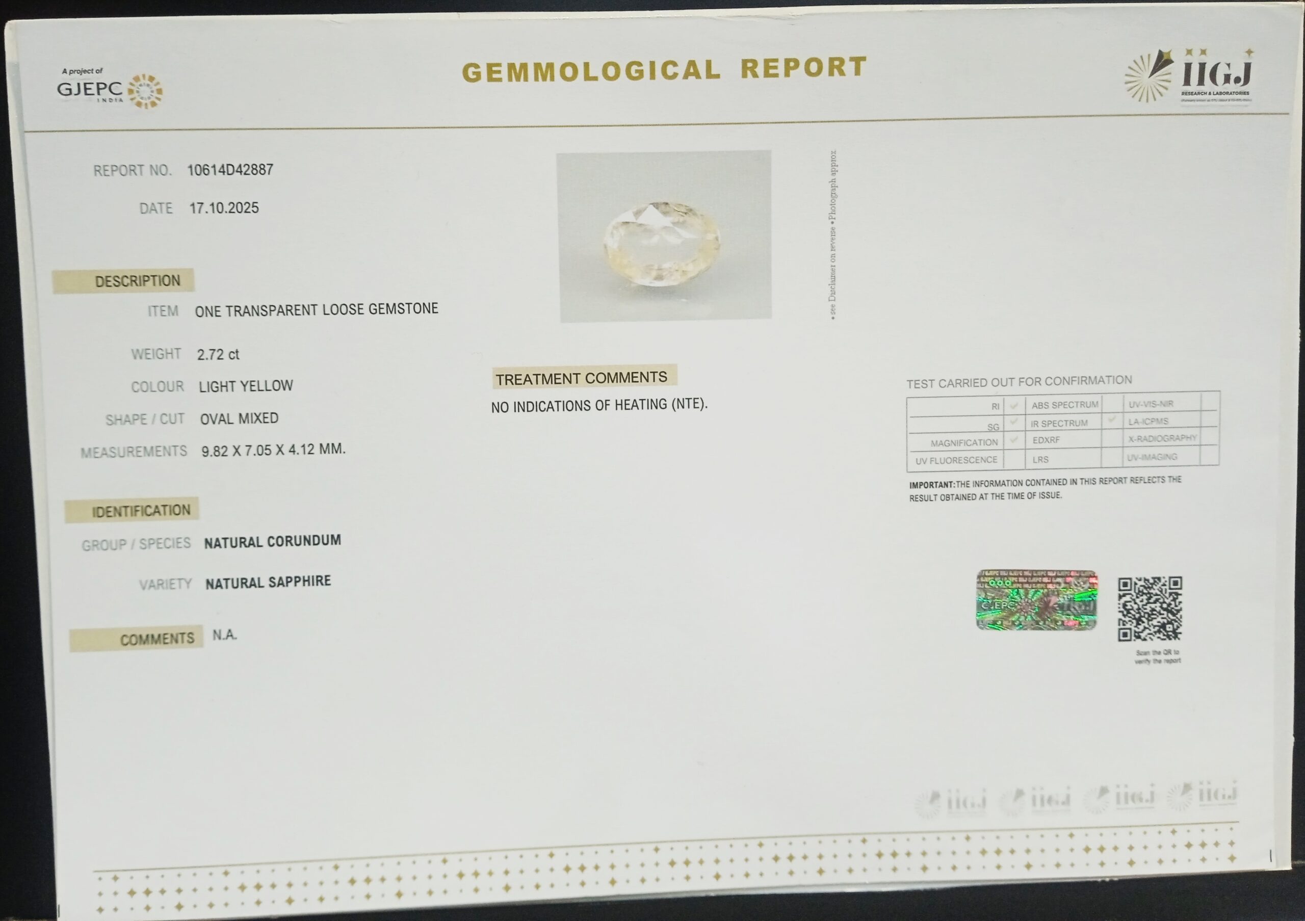 YELLOW SAPPHIRE 2.72 Ct. 3 NYSP8724 2 1 scaled YELLOW SAPPHIRE 2.72 Ct.