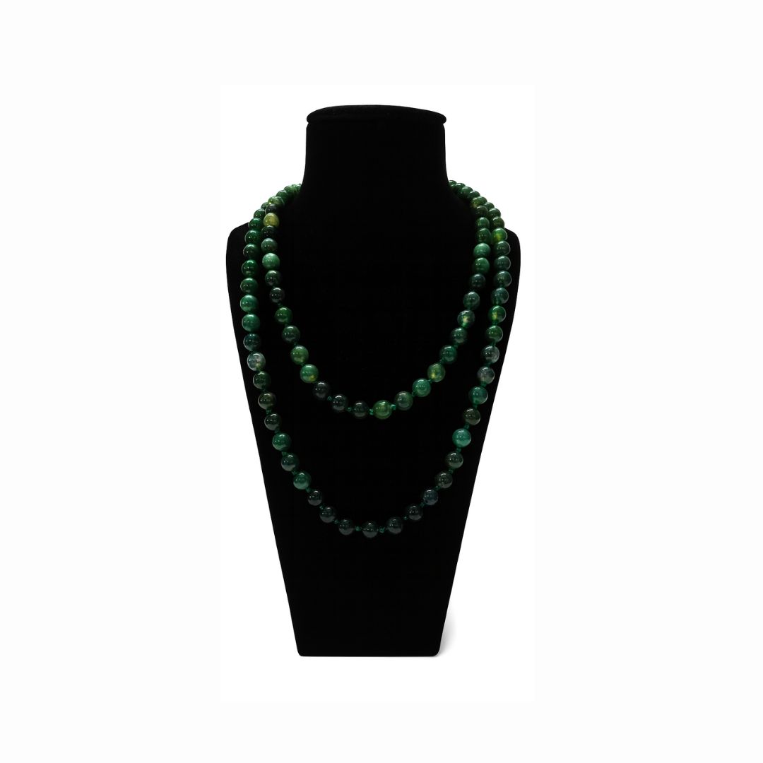 Moss Agate Jaap Mala