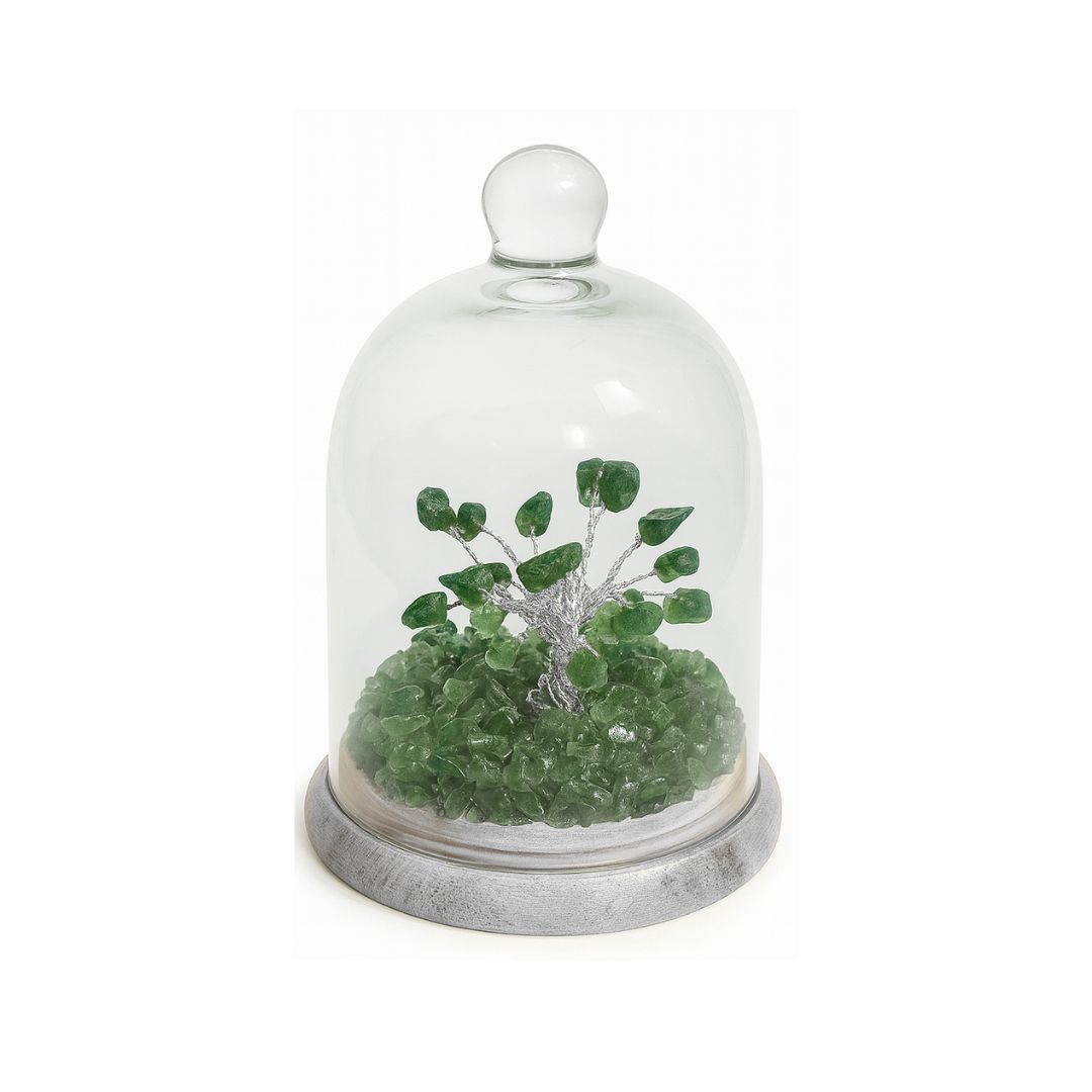 Green Aventurine Glass Tree Statue
