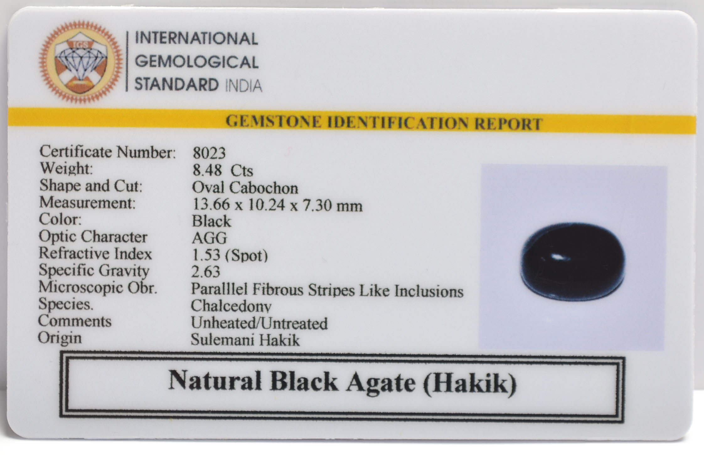 BHK1 2 BLACK HAKIK 8.48 Ct.