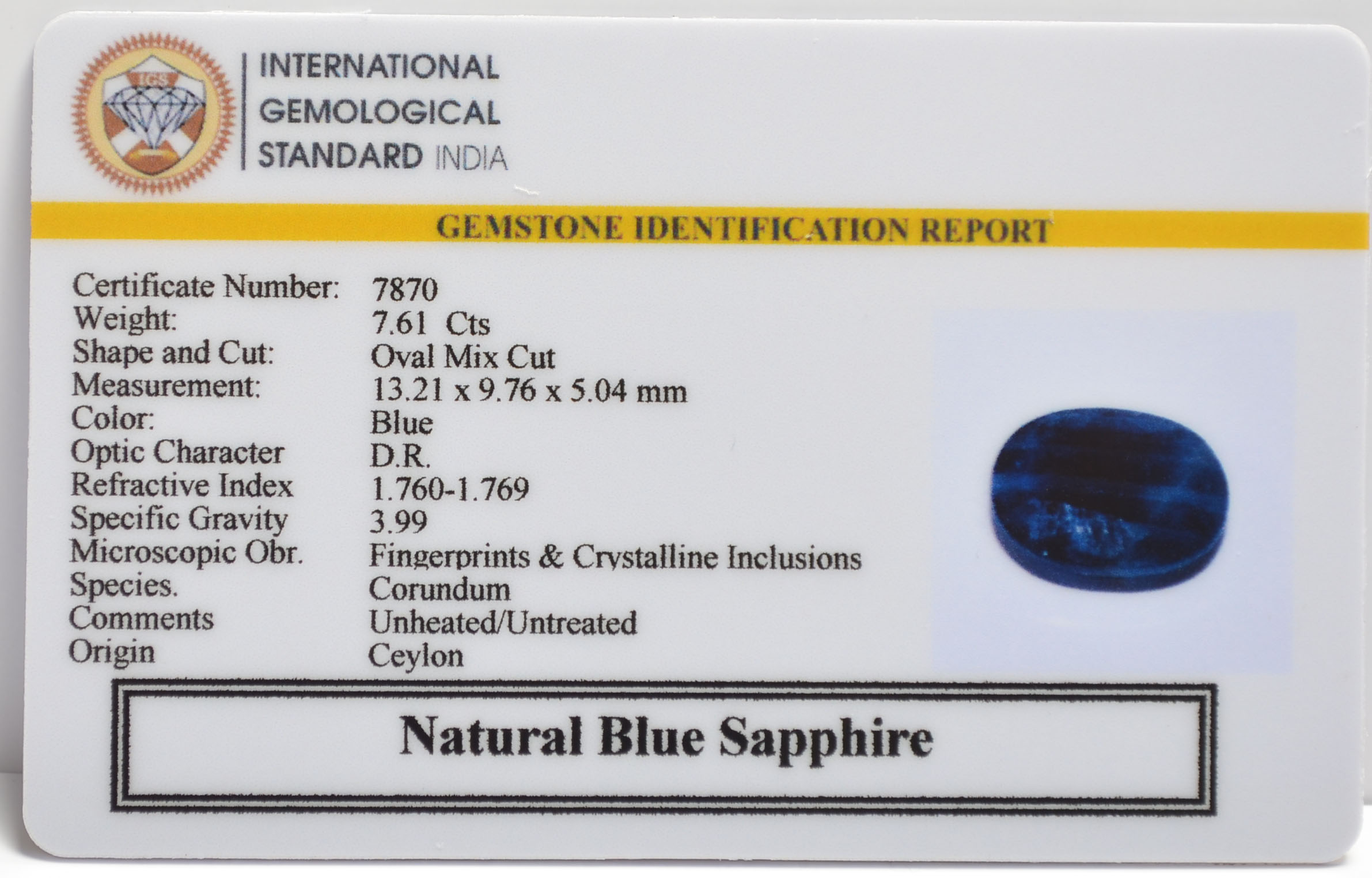 BSP15223 2 BLUE SAPPHIRE 7.61 Ct.
