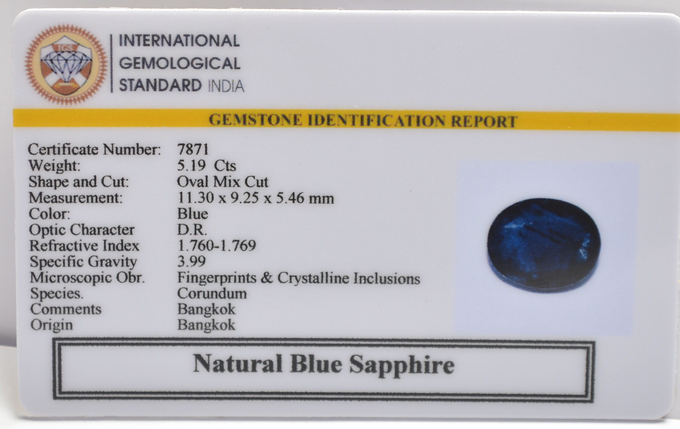 BSP15224 2 BLUE SAPPHIRE 5.19 Ct.