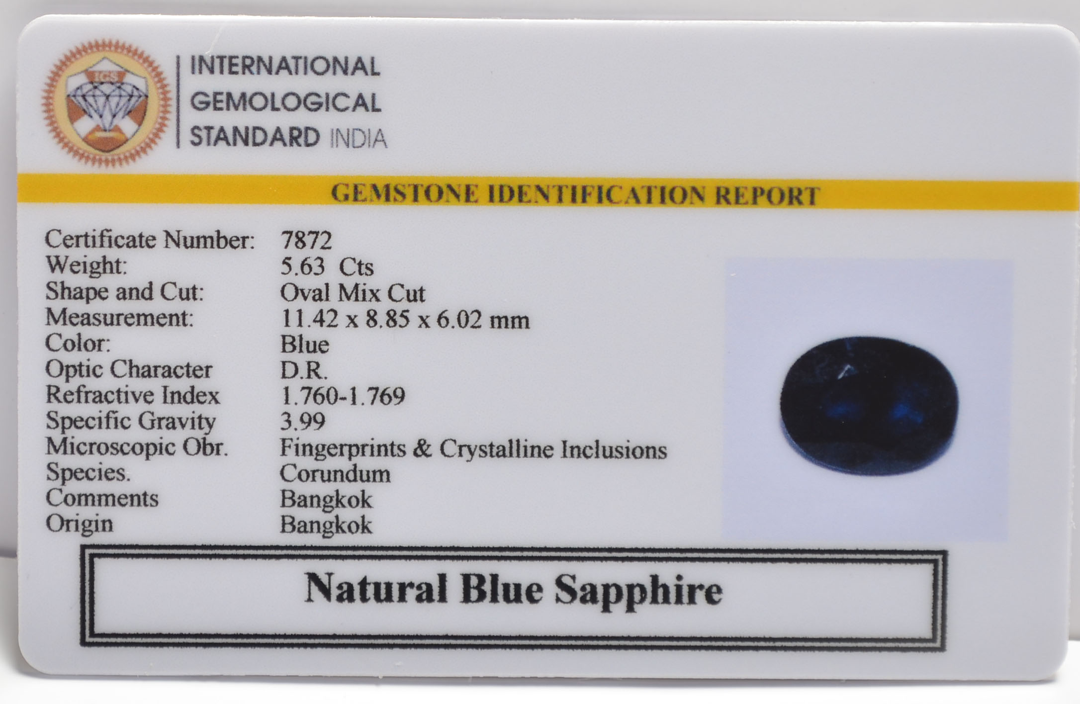 BSP15225 2 BLUE SAPPHIRE 5.63 Ct.