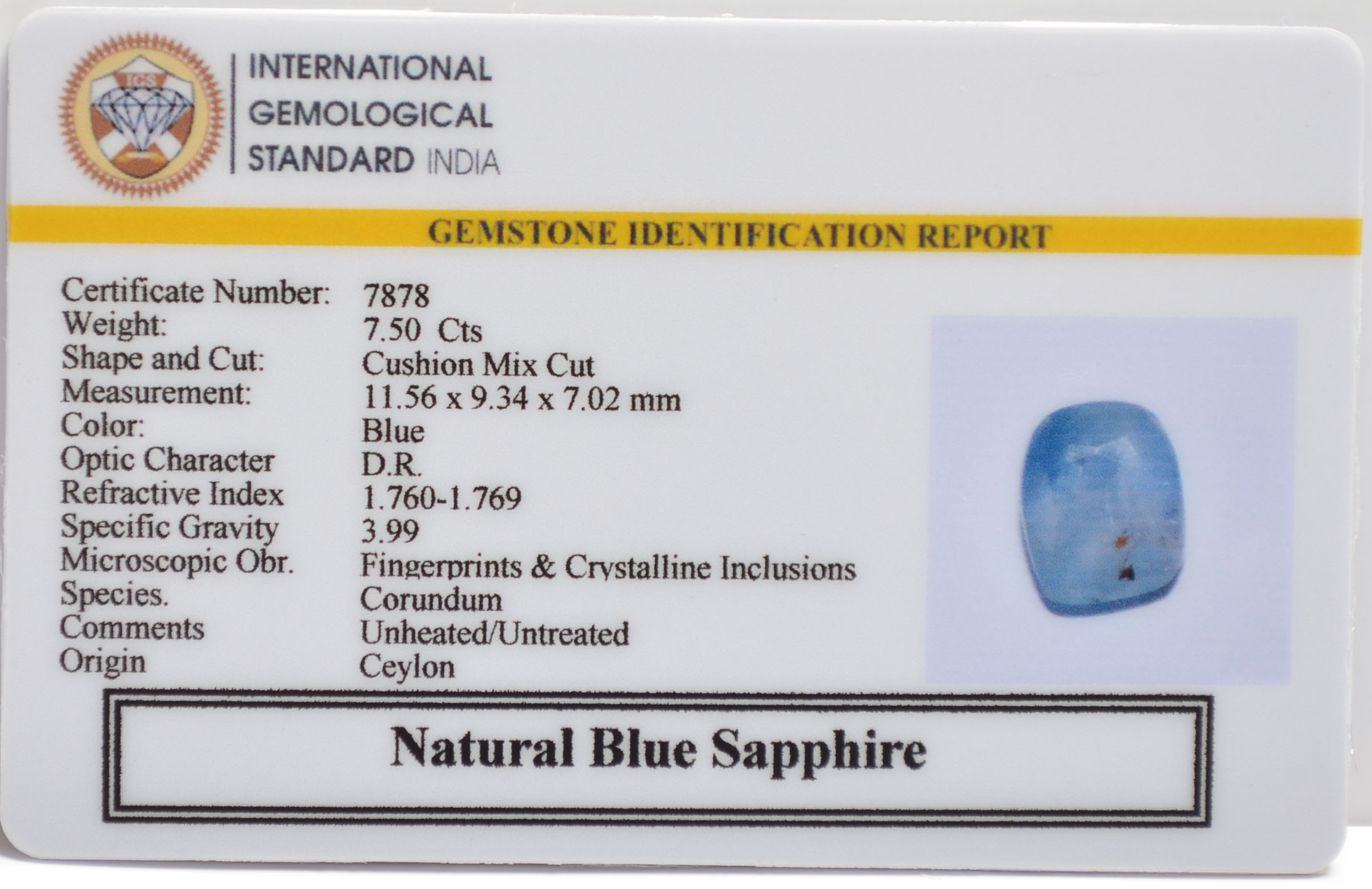 BSP15230 2 BLUE SAPPHIRE 7.5 Ct.