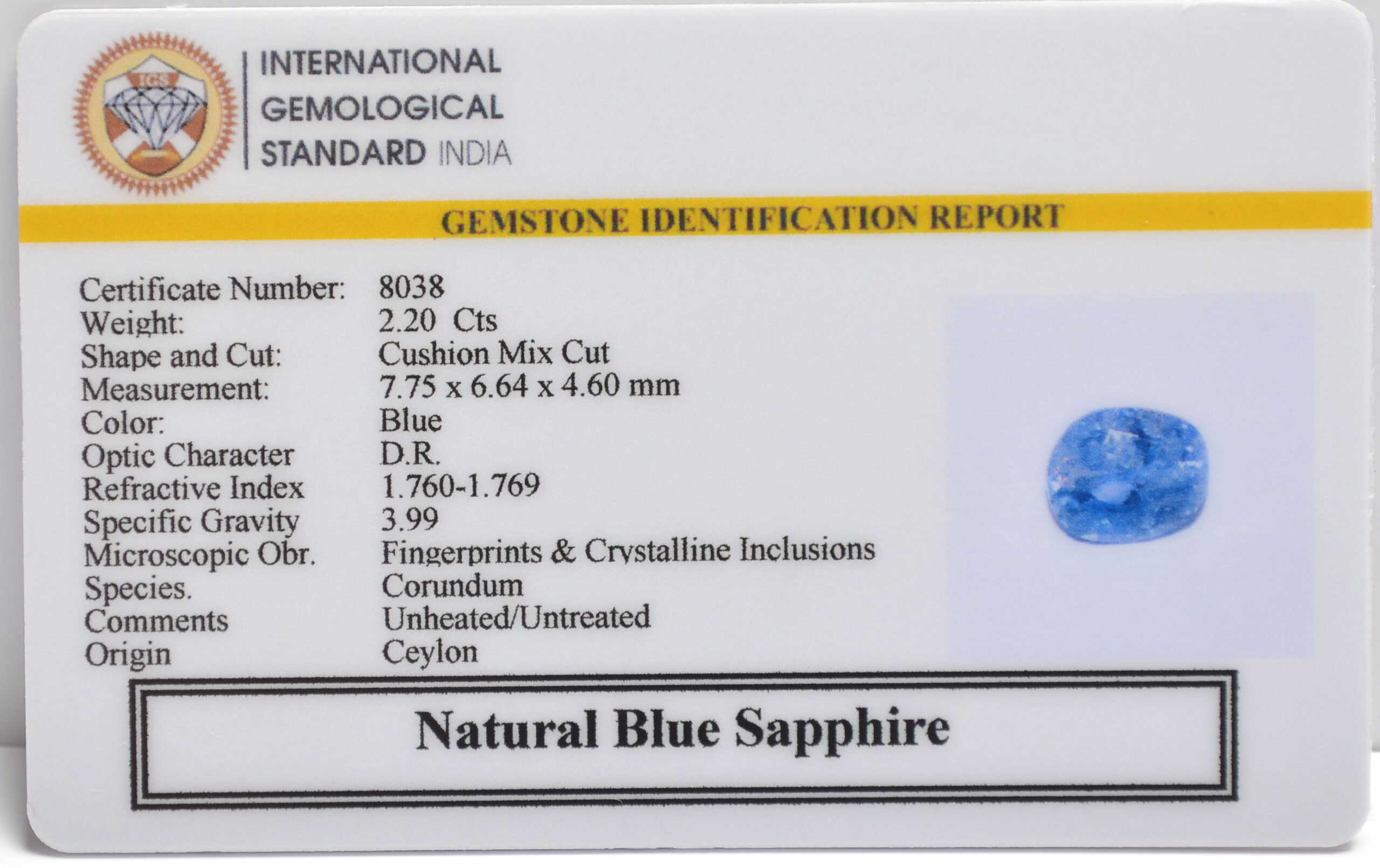BSP15246 2 scaled BLUE SAPPHIRE 2.2 Ct.