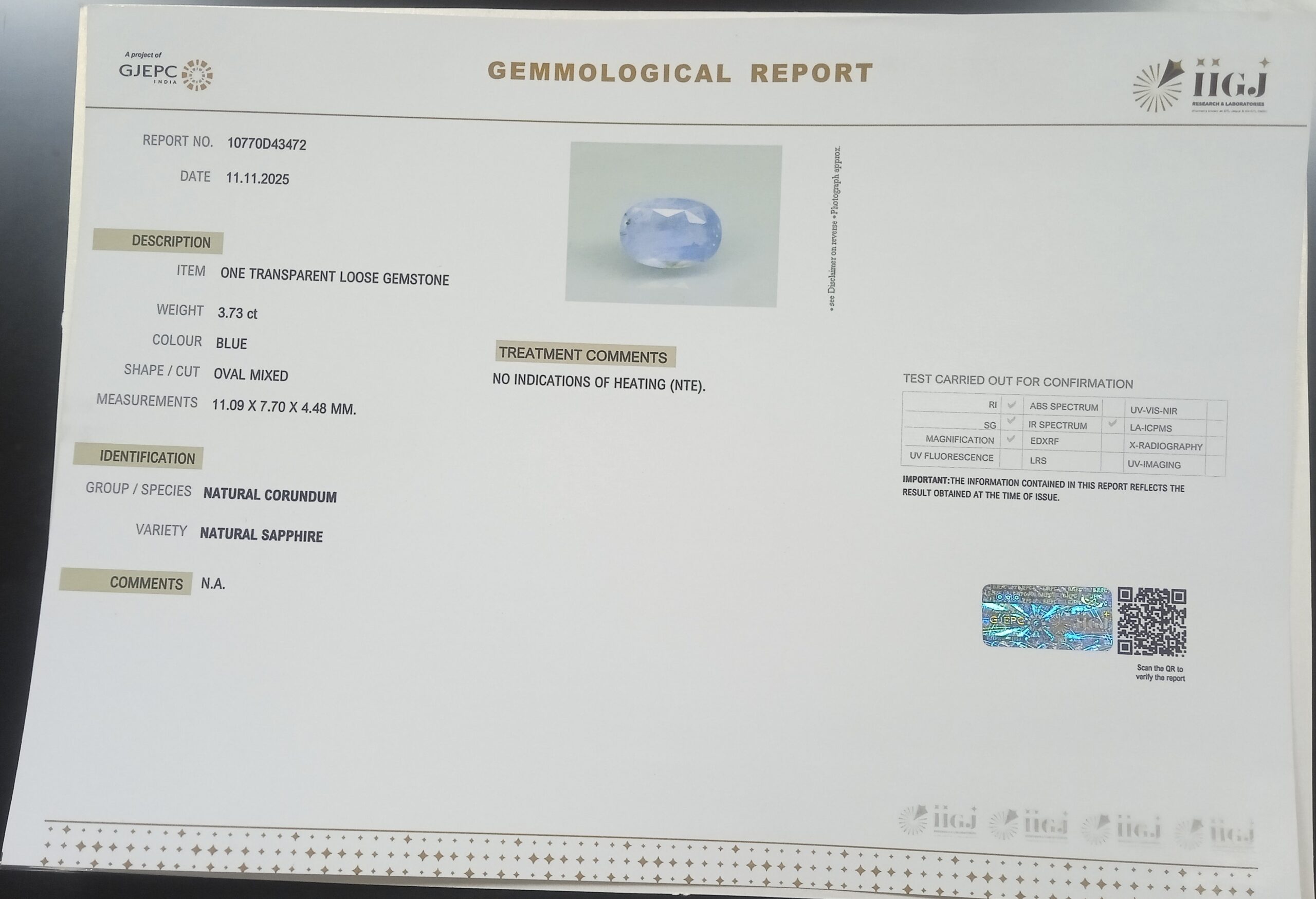 BSP15259 2 scaled BLUE SAPPHIRE 3.73 Ct.