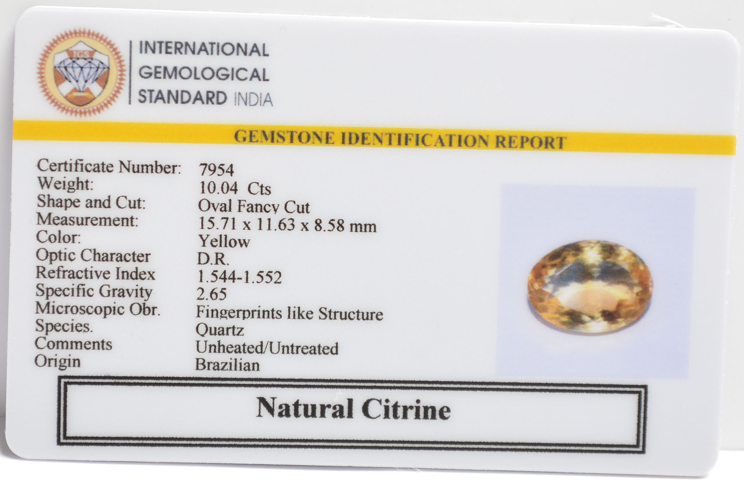 CIT2158 2 CITRINE 10.04 Ct.