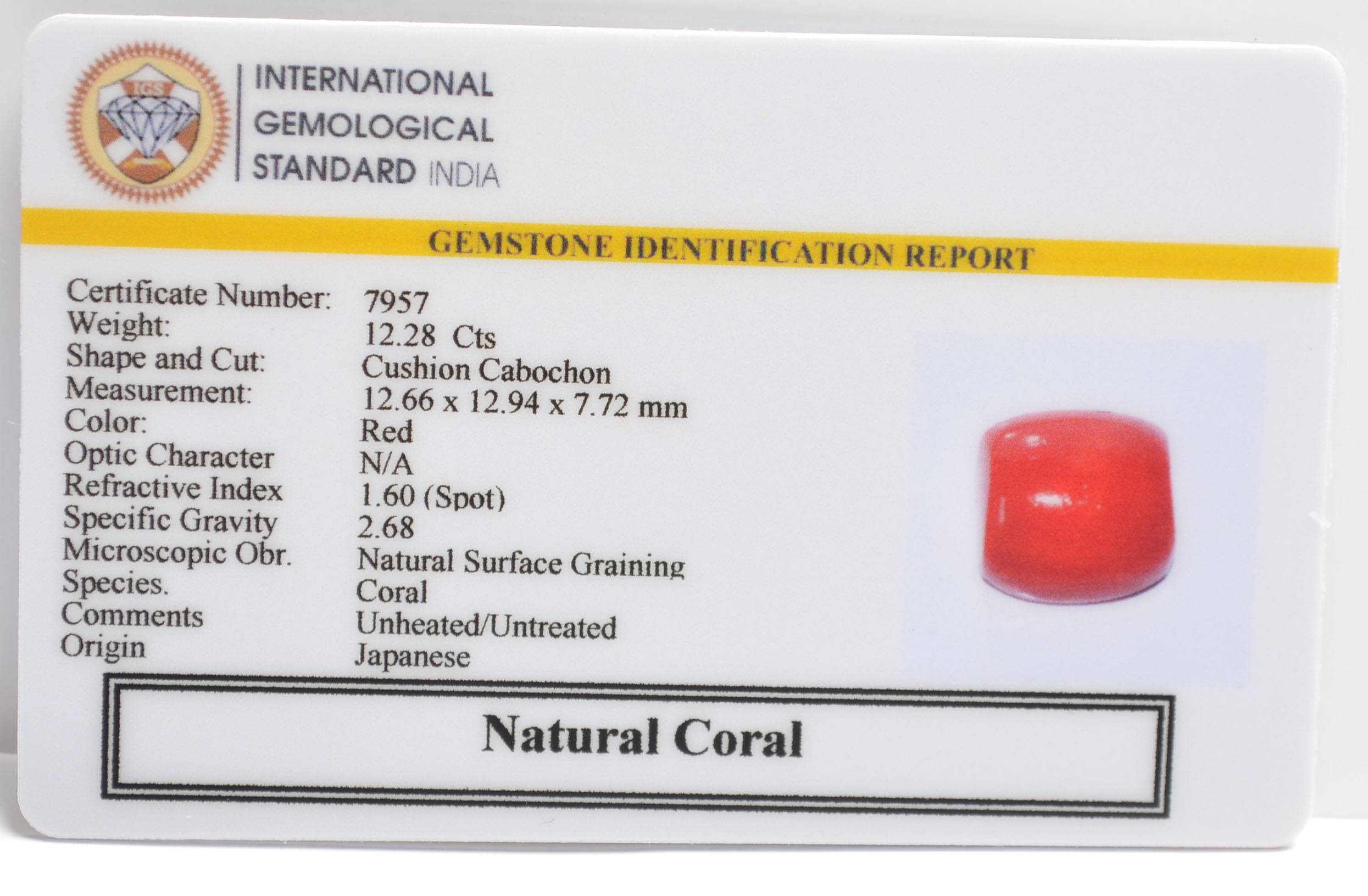 CRL6265 2 CORAL 12.28 Ct.