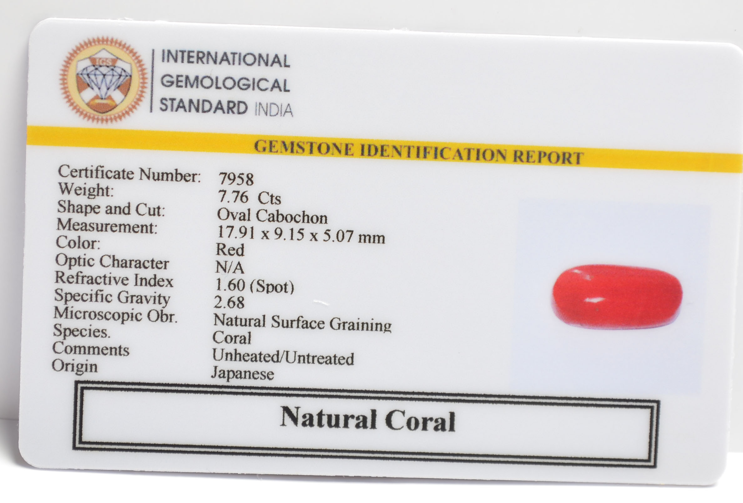 CRL6266 2 CORAL 7.76 Ct.