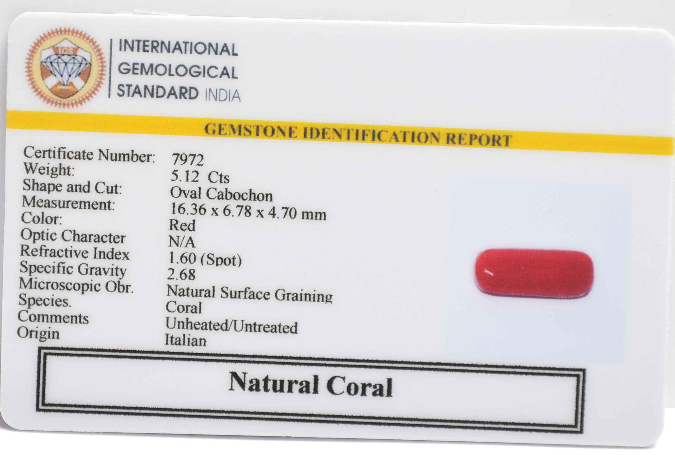 CORAL 5.12 Ct. 3 CRL6280 2 CORAL 5.12 Ct.