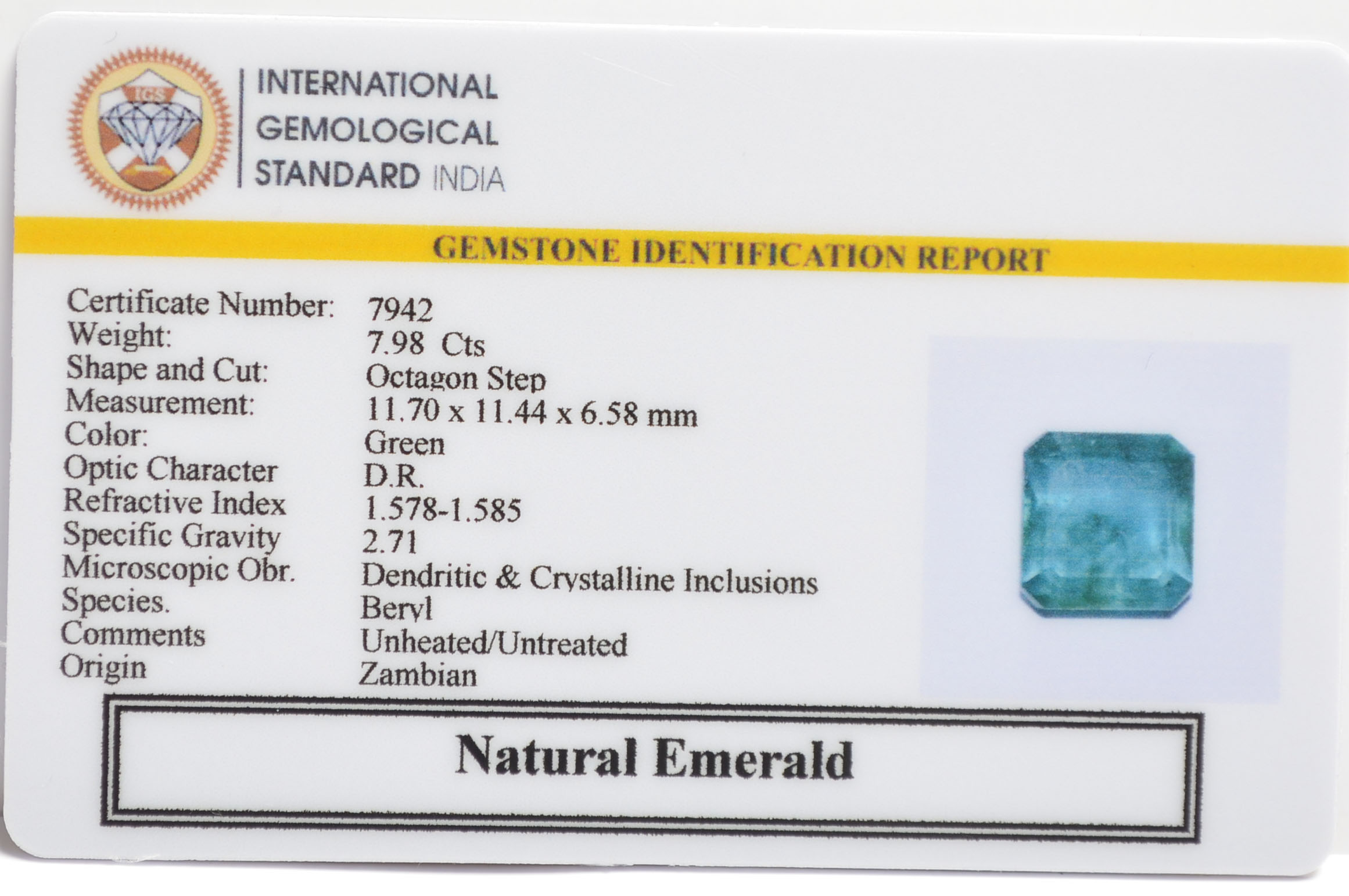 EMRD21956 2 EMERALD 7.98 Ct.