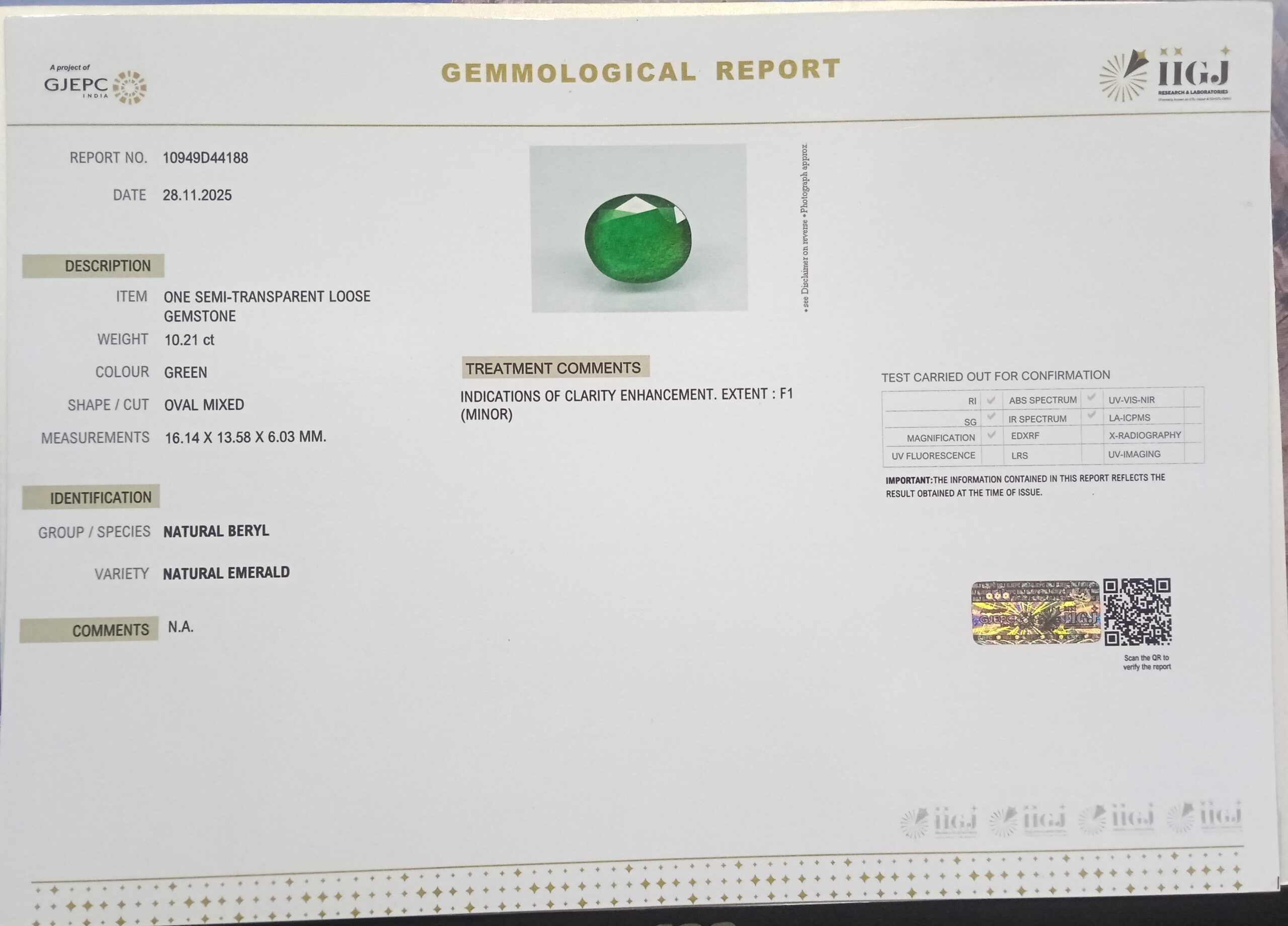 EMRD21959 2 scaled EMERALD 10.21 Ct.