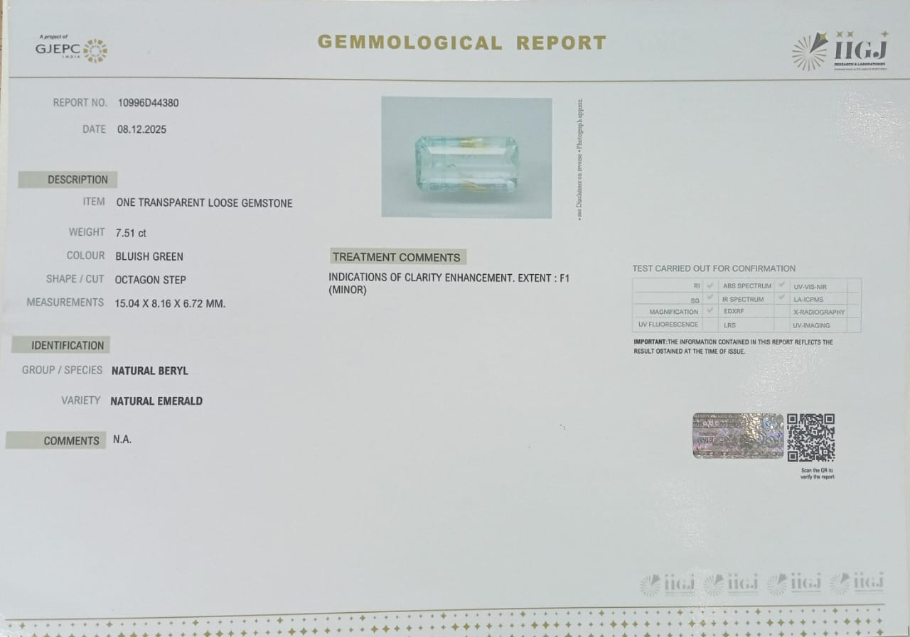 EMRD21988 2 EMERALD 7.51 Ct.