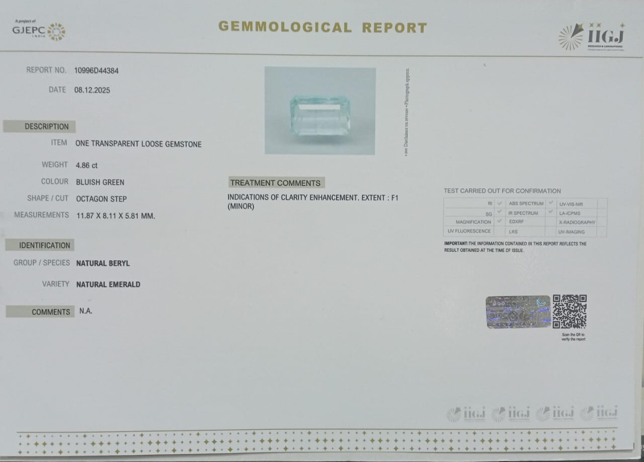 EMRD21989 2 EMERALD 4.86 Ct.