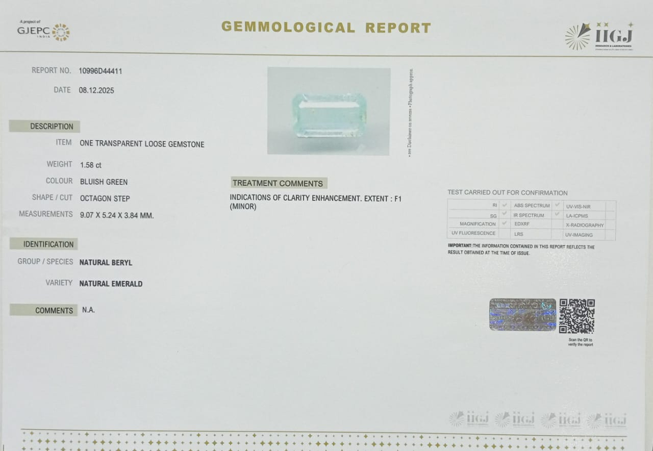 EMRD21995 2 EMERALD 1.58 Ct.