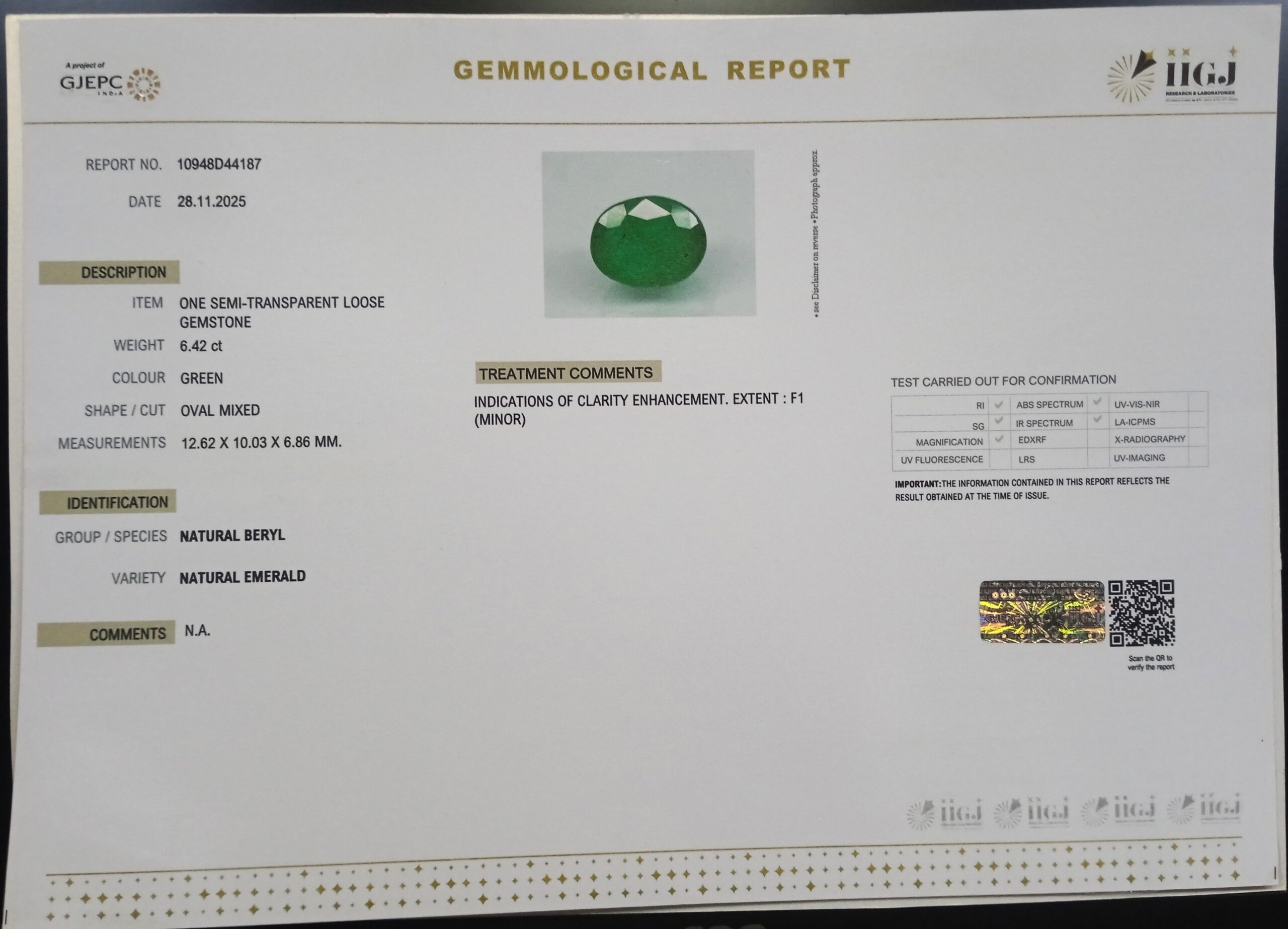 EMRG21397 2 scaled EMERALD 6.42 Ct.