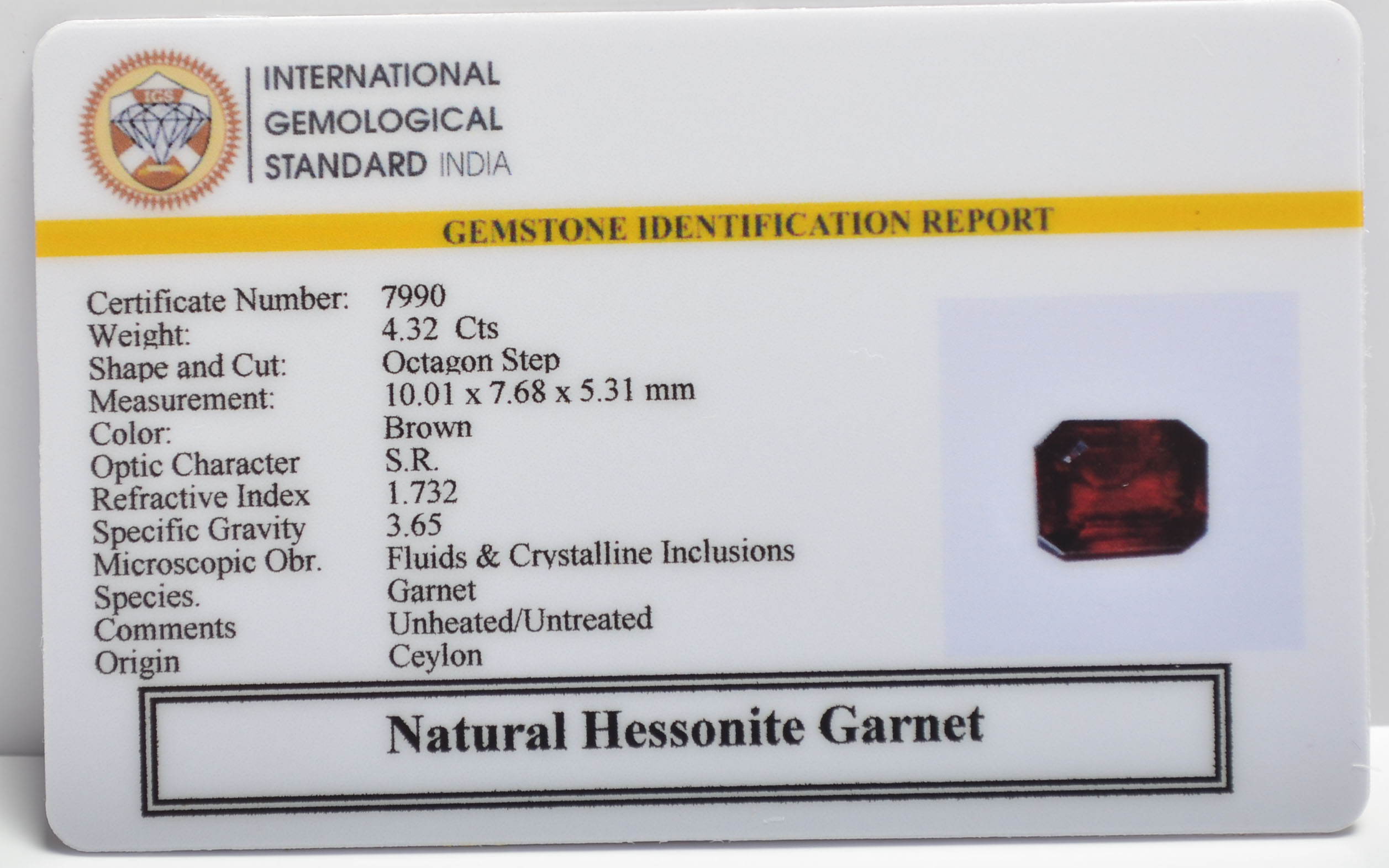 GMD7595 2 HESSONITE GOMED 4.32 Ct.