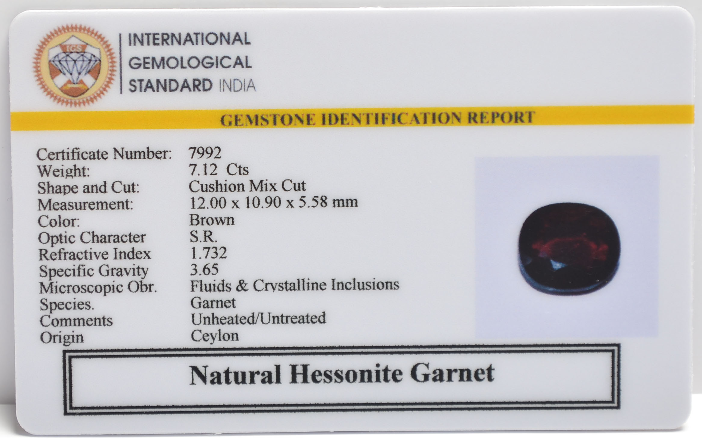 GMD7597 2 HESSONITE GOMED 7.12 Ct.
