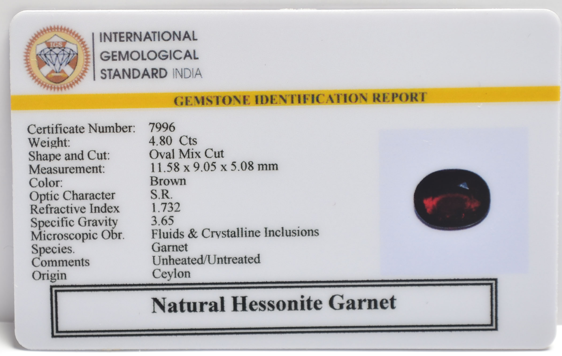 GMD7601 2 HESSONITE GOMED 4.8 Ct.