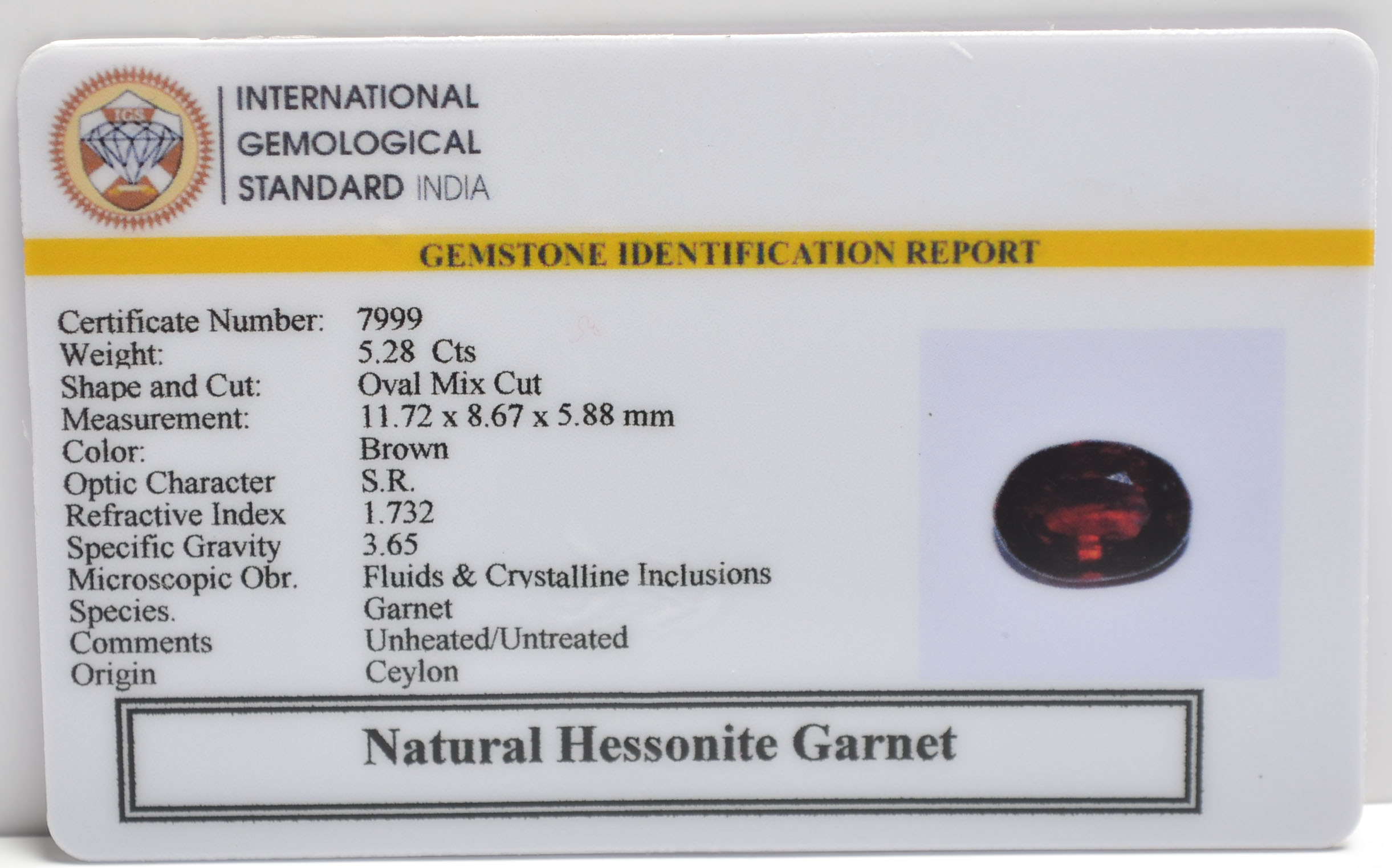 GMD7604 2 HESSONITE GOMED 5.28 Ct.