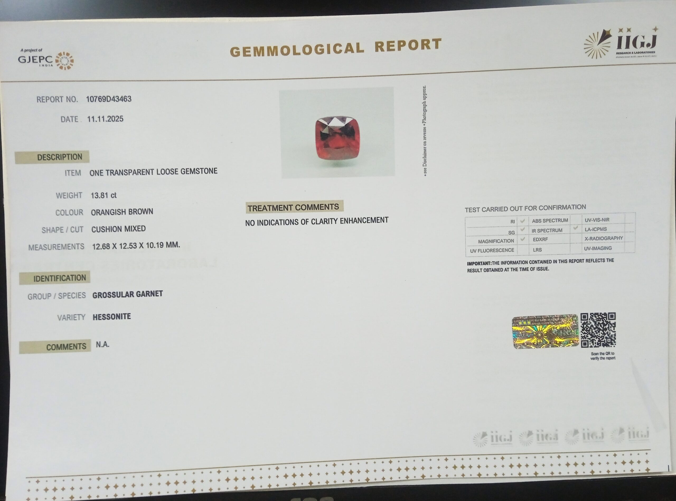 GMD7609 2 scaled HESSONITE GOMED 13.81 Ct.