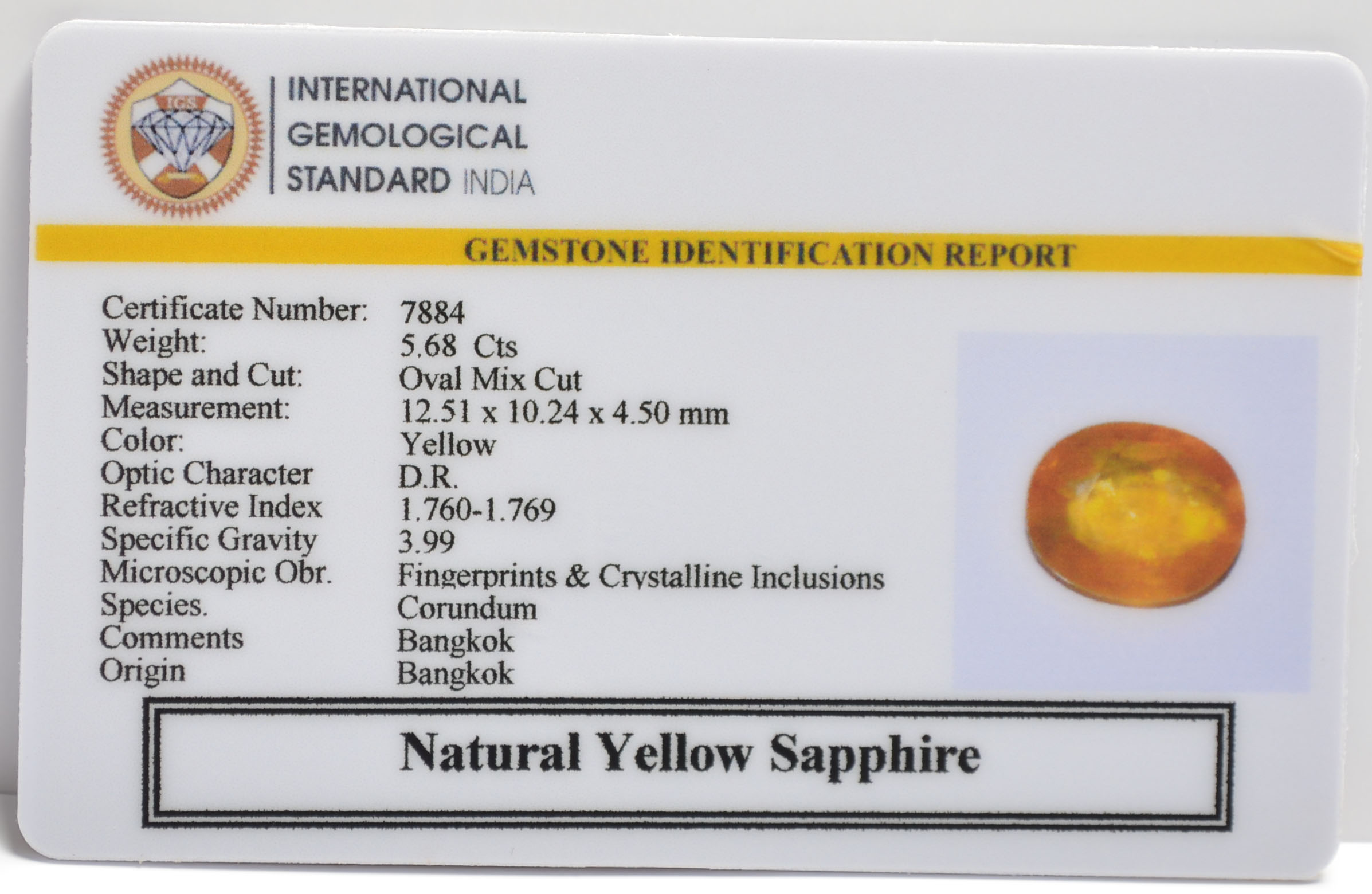NYSP8733 2 YELLOW SAPPHIRE 5.68 Ct.