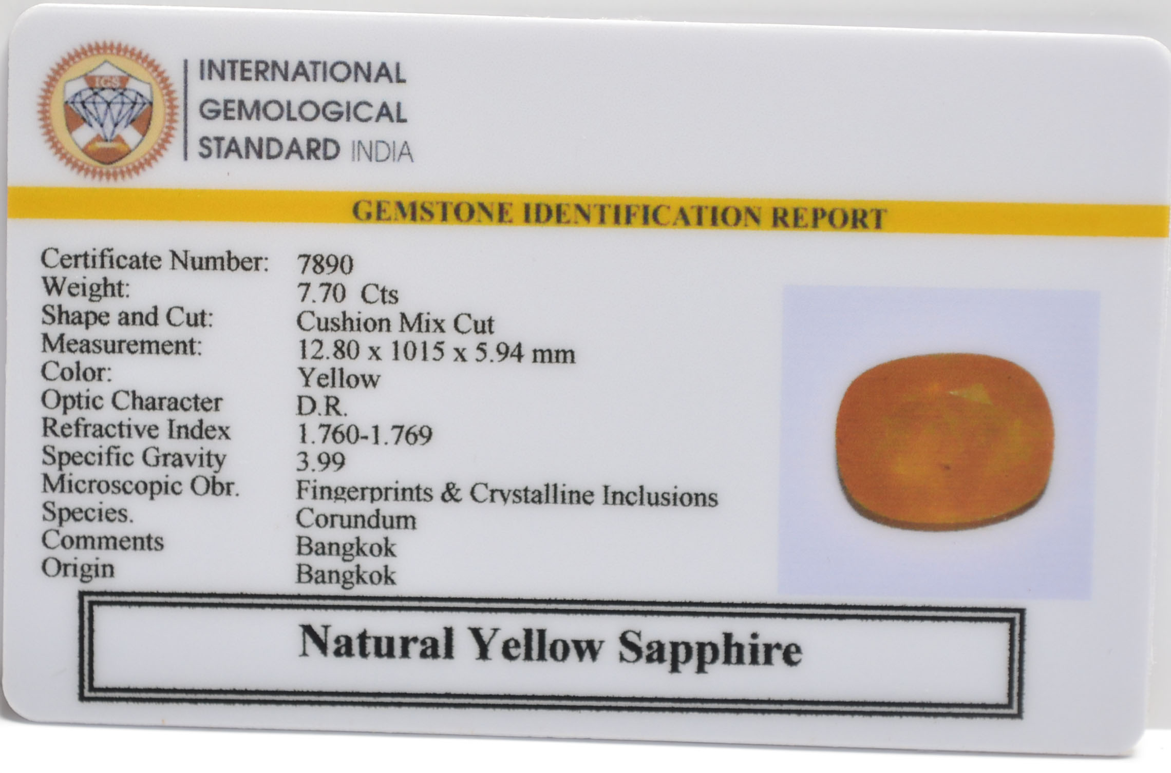 NYSP8739 2 YELLOW SAPPHIRE 7.7 Ct.