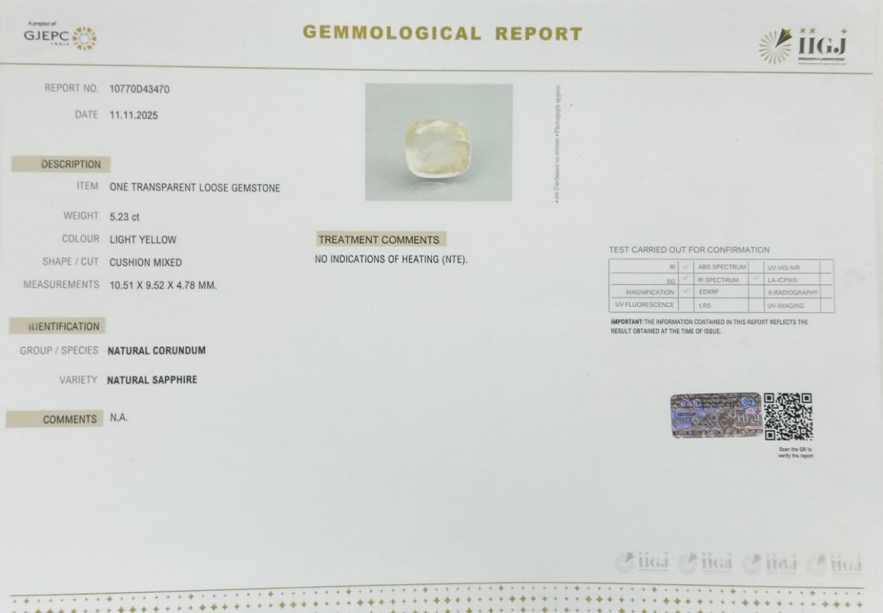 YELLOW SAPPHIRE 5.23 Ct. 3 NYSP8802 2 YELLOW SAPPHIRE 5.23 Ct.