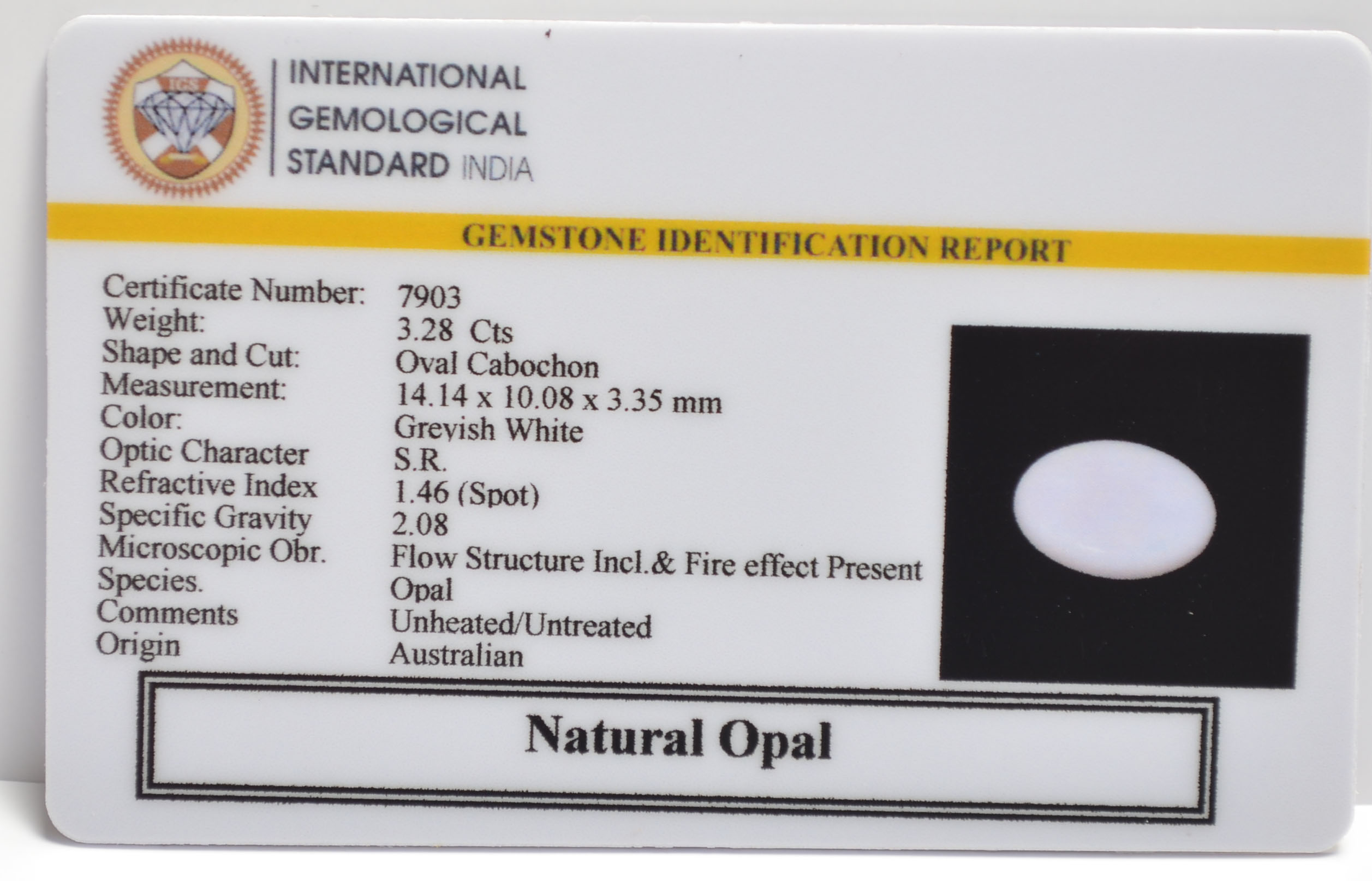 OPL9539 2 OPAL 3.28 Ct.