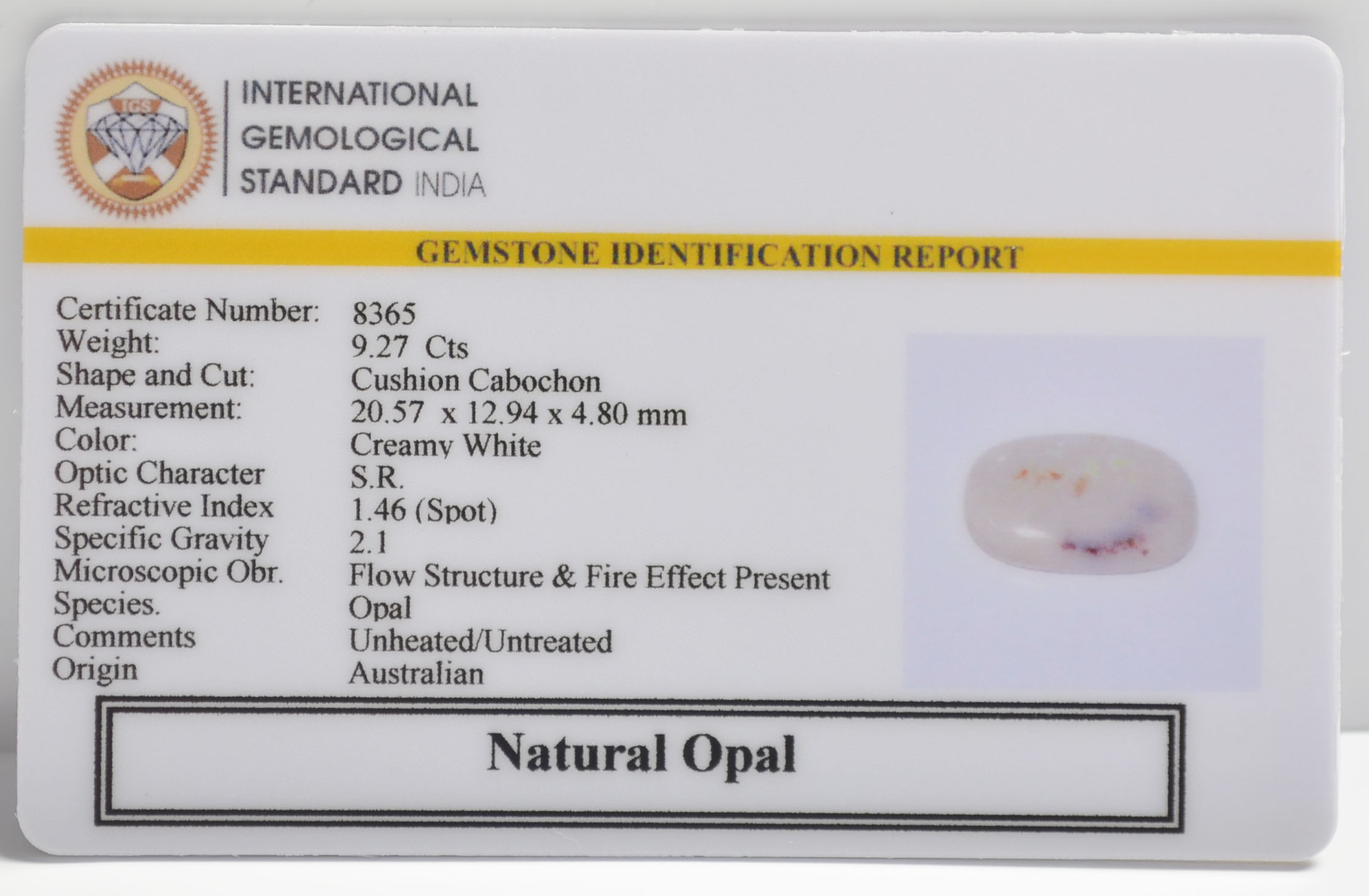 OPL9572 2 OPAL 9.27 Ct.