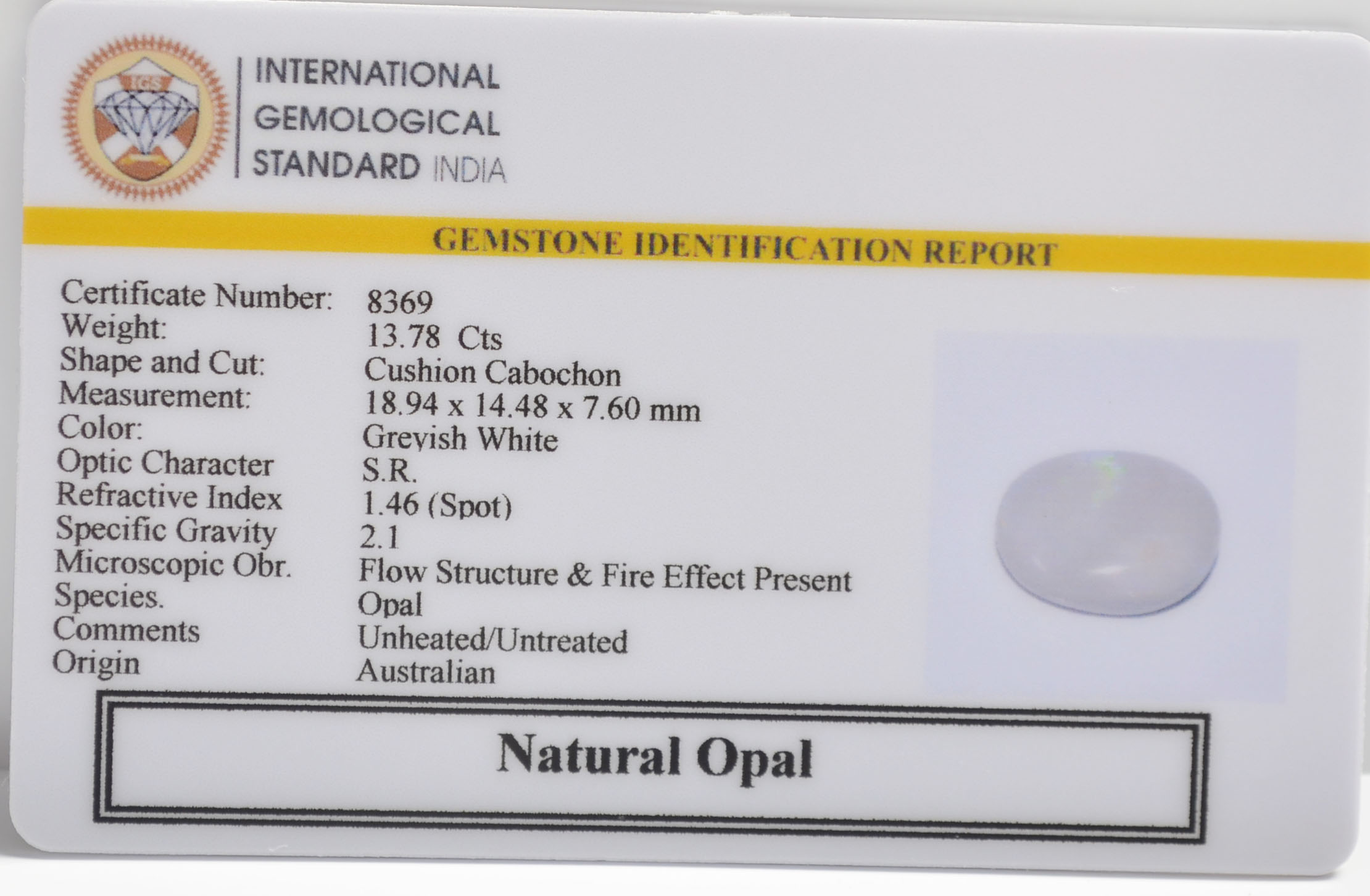 OPAL 13.78 Ct. 3 OPL9576 2 OPAL 13.78 Ct.