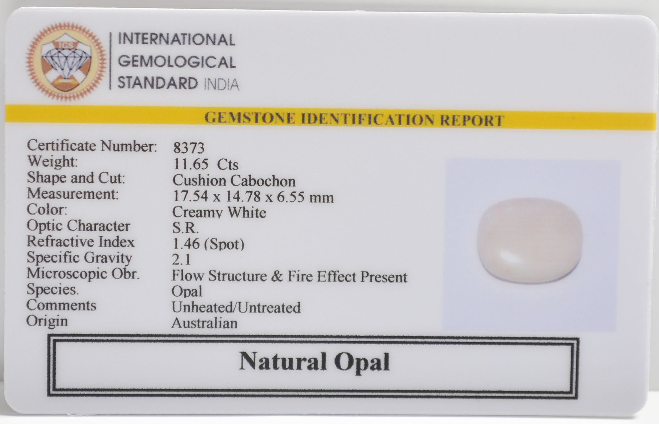 OPAL 11.65 Ct. 3 OPL9580 2 OPAL 11.65 Ct.