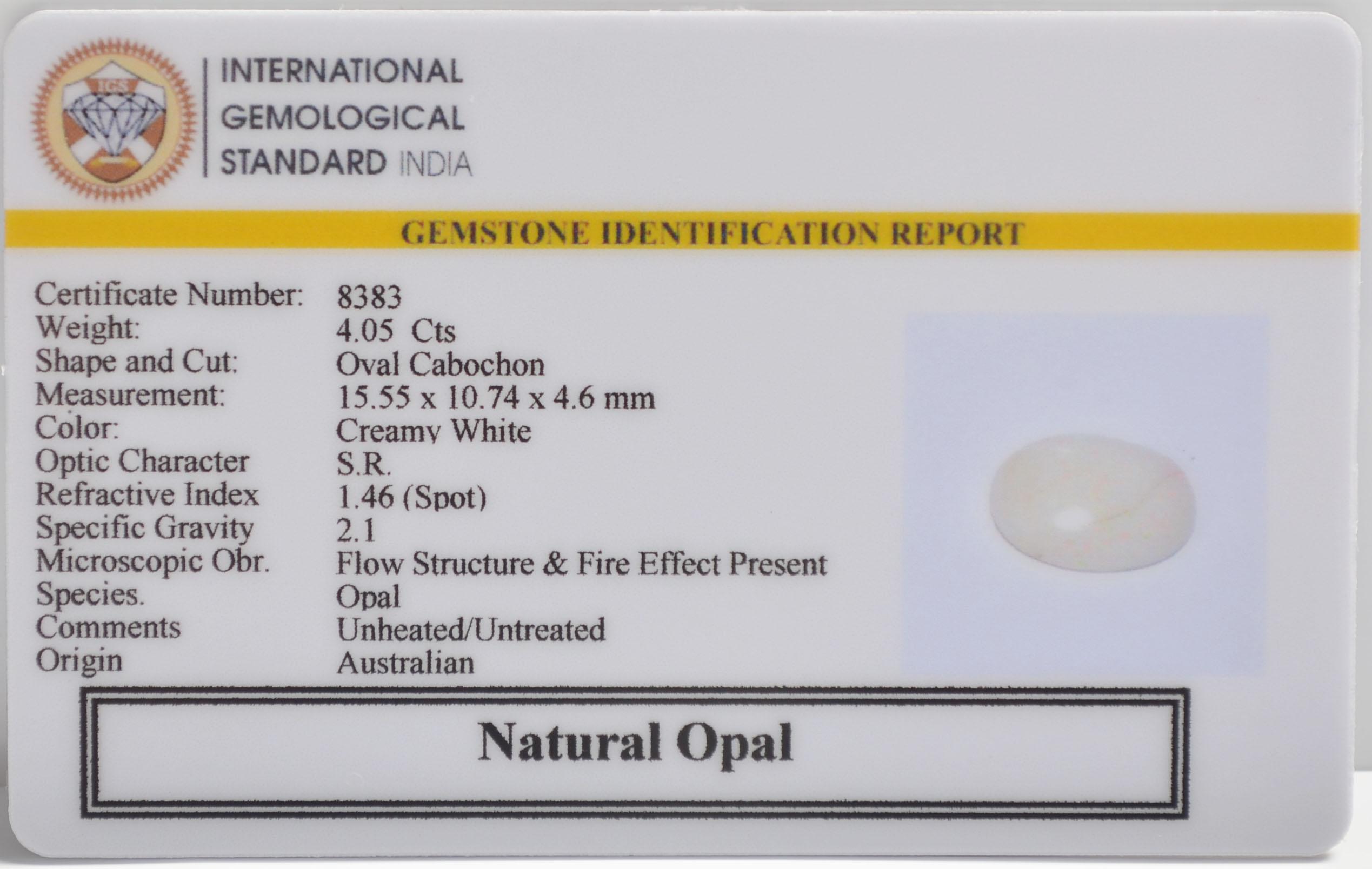 OPL9590 2 OPAL 4.05 Ct.