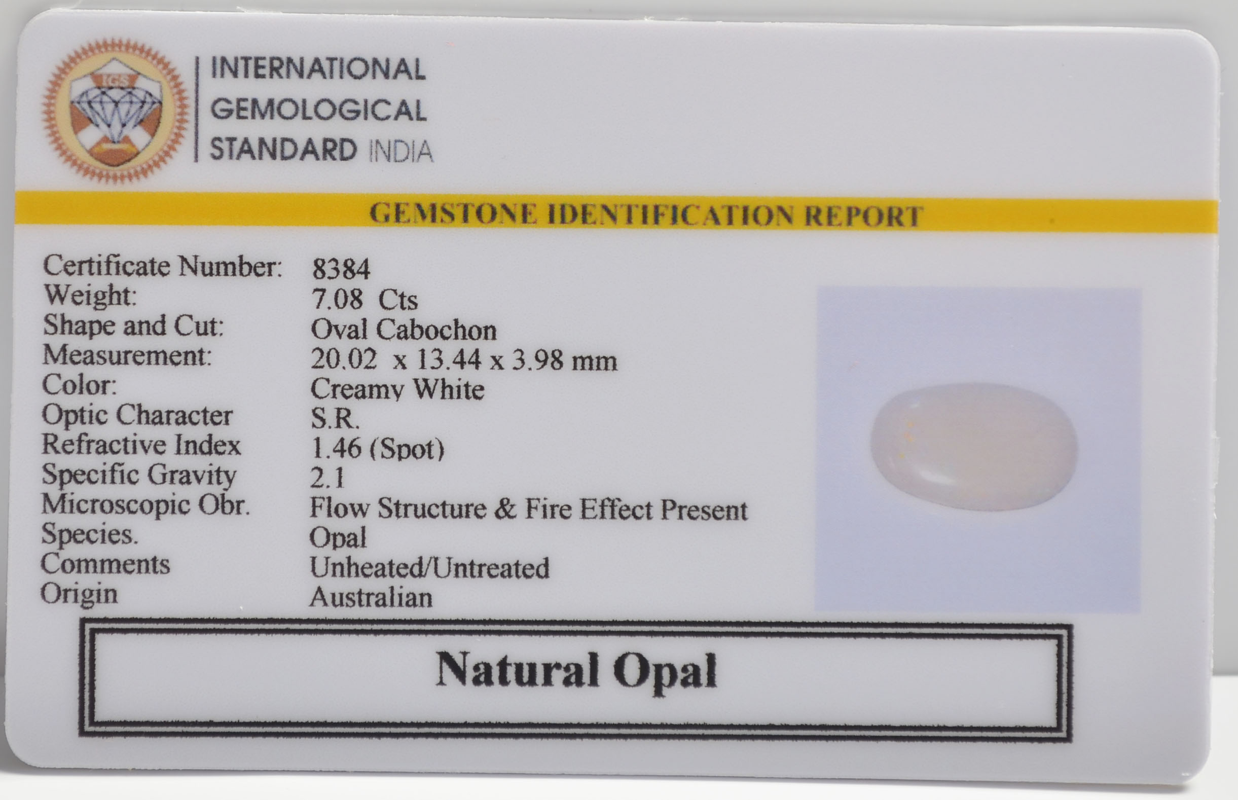 OPL9591 2 OPAL 7.08 Ct.