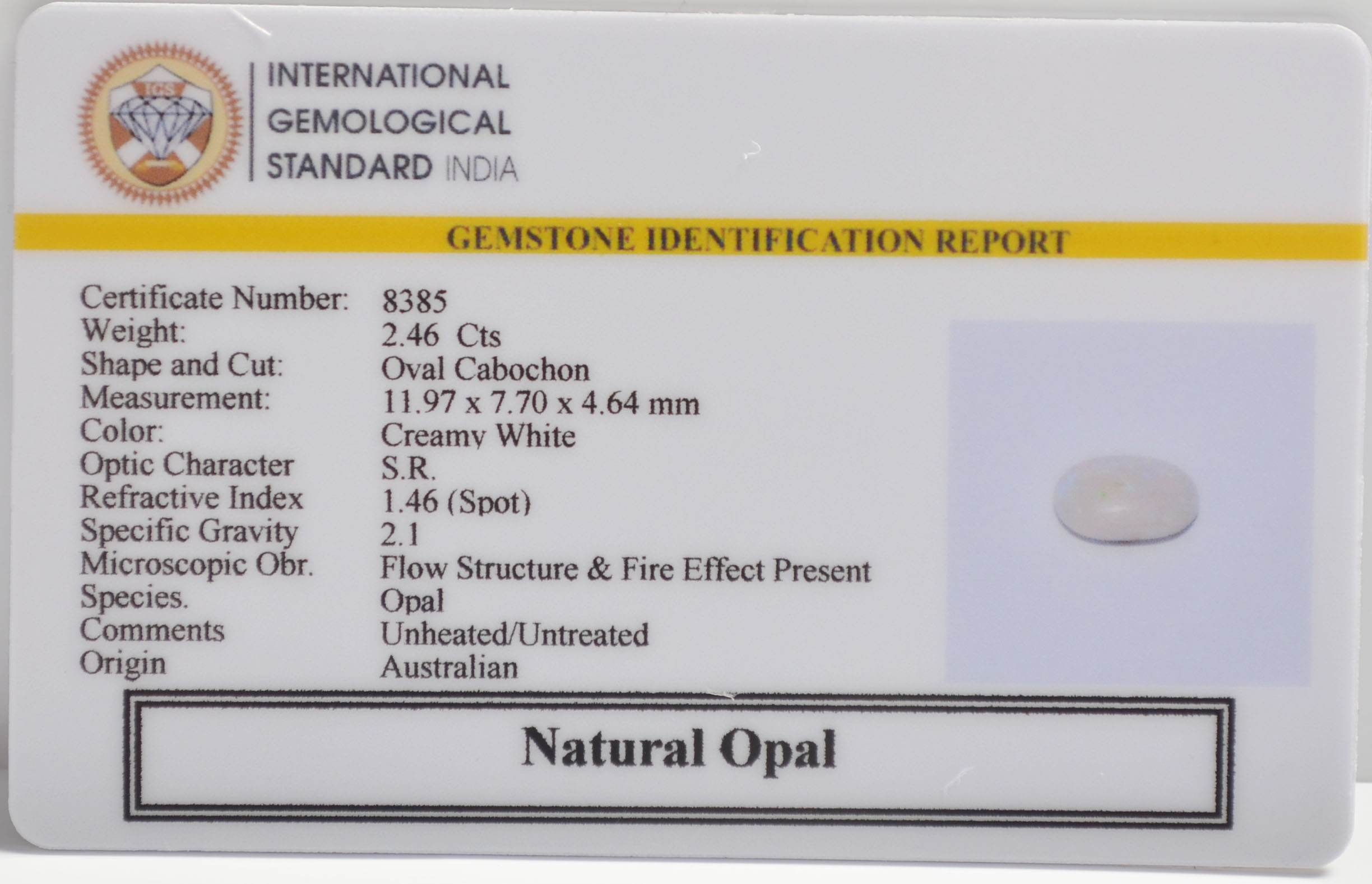 OPL9592 2 OPAL 2.46 Ct.